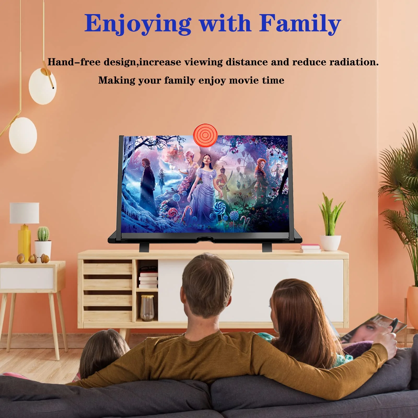 12" Screen Magnifier for Cell Phone,3D Magnifying Projector Screen Enlarger Expander for Movies, Videos, and Gaming, Foldable Phone Stand with Screen Amplifier, Compatible with All Smartphones Black-12inch - Image 6