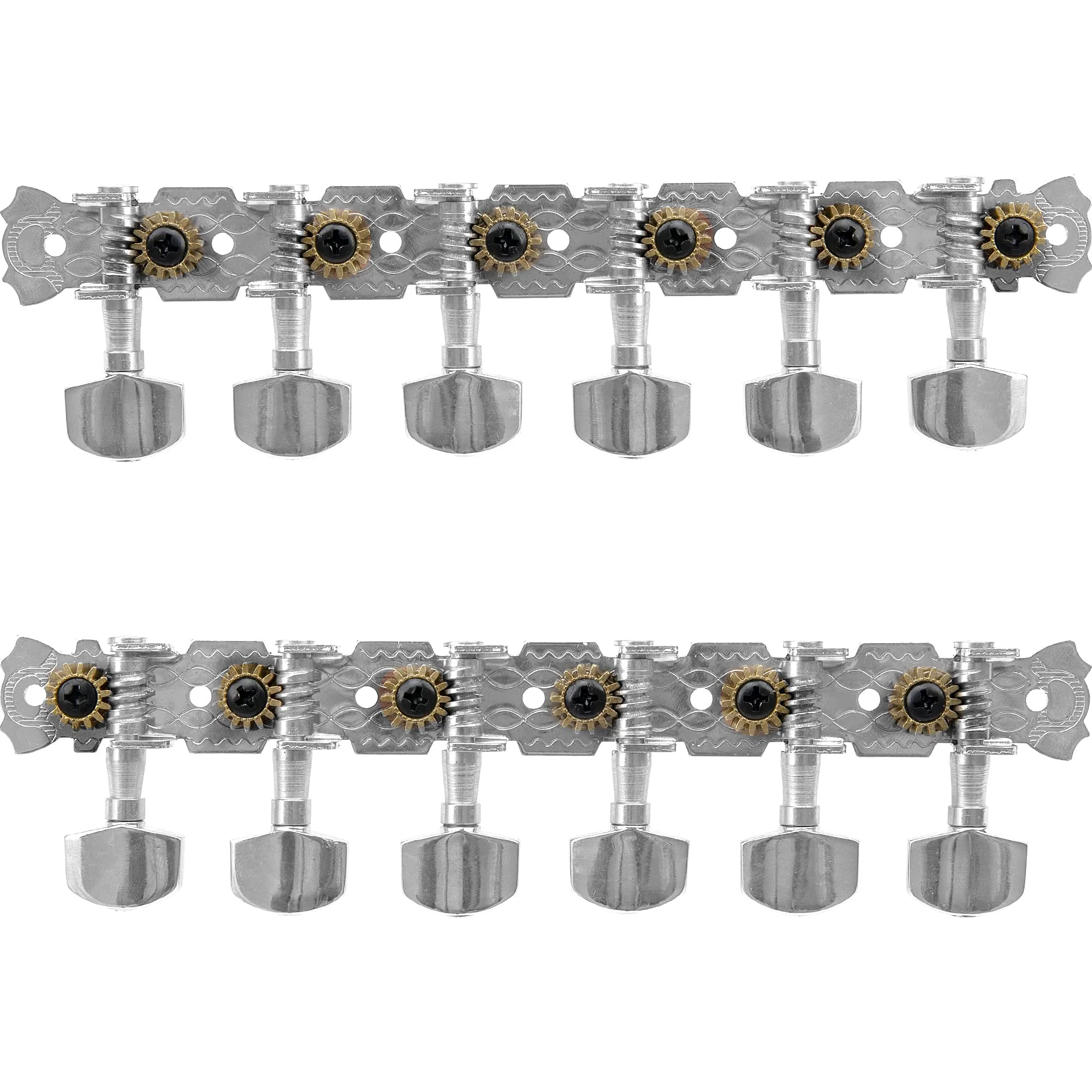 12 String Guitar Metal Tuning Pegs Machine Heads Tuning Keys 6R6L Tuners 1:14 Compatible with 12 String Acoustic Guitars Chrome Plated - Image 4