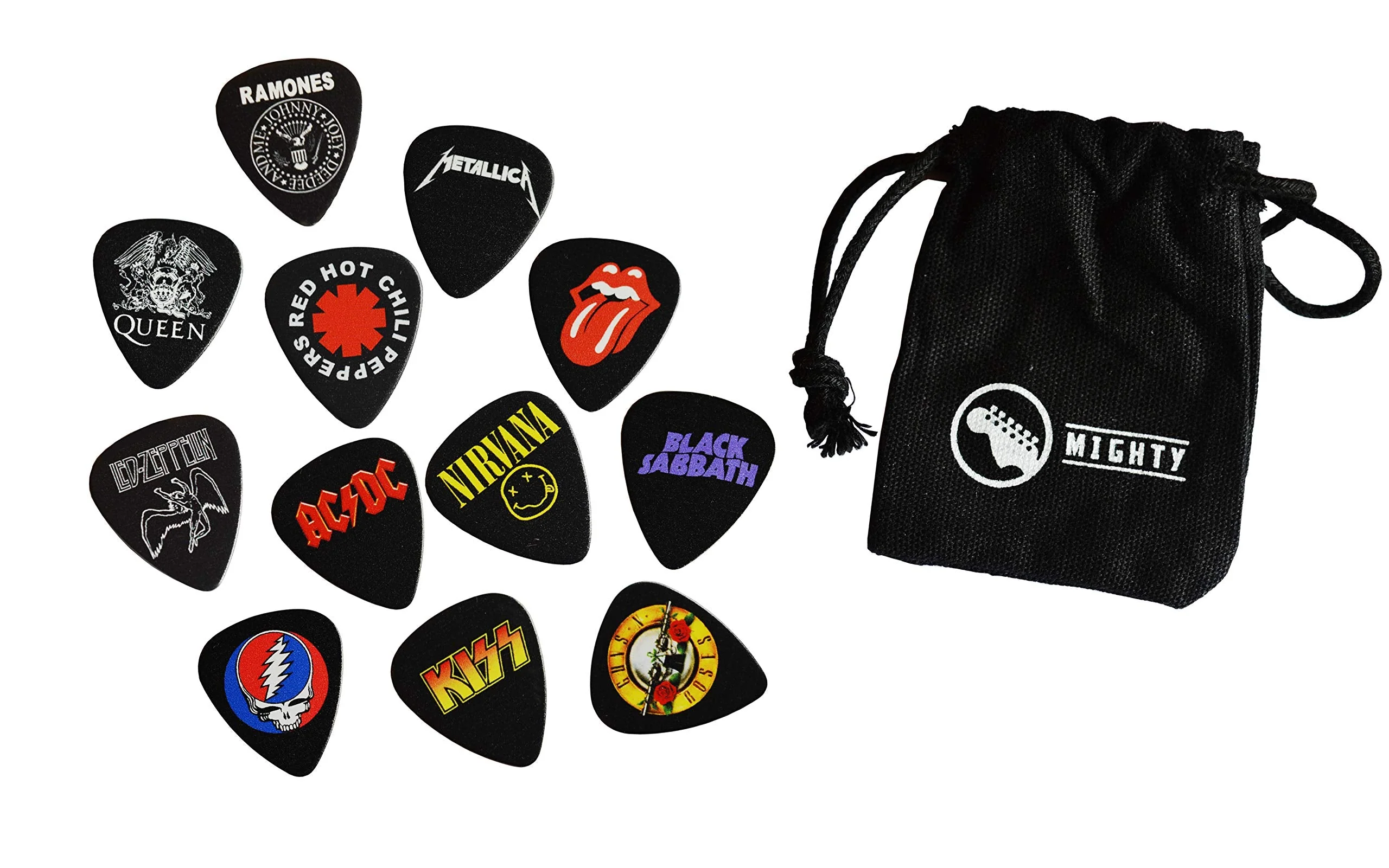 12 x Classic Albums Guitar Pick Set. Guitar Plectrums For Every Guitarist. Double Sided Printing. Picks Sized 0.46, 0.71, 0.81, 0.88, 0.96 And 1.2 mm Included (black) Set 3 - Image 2