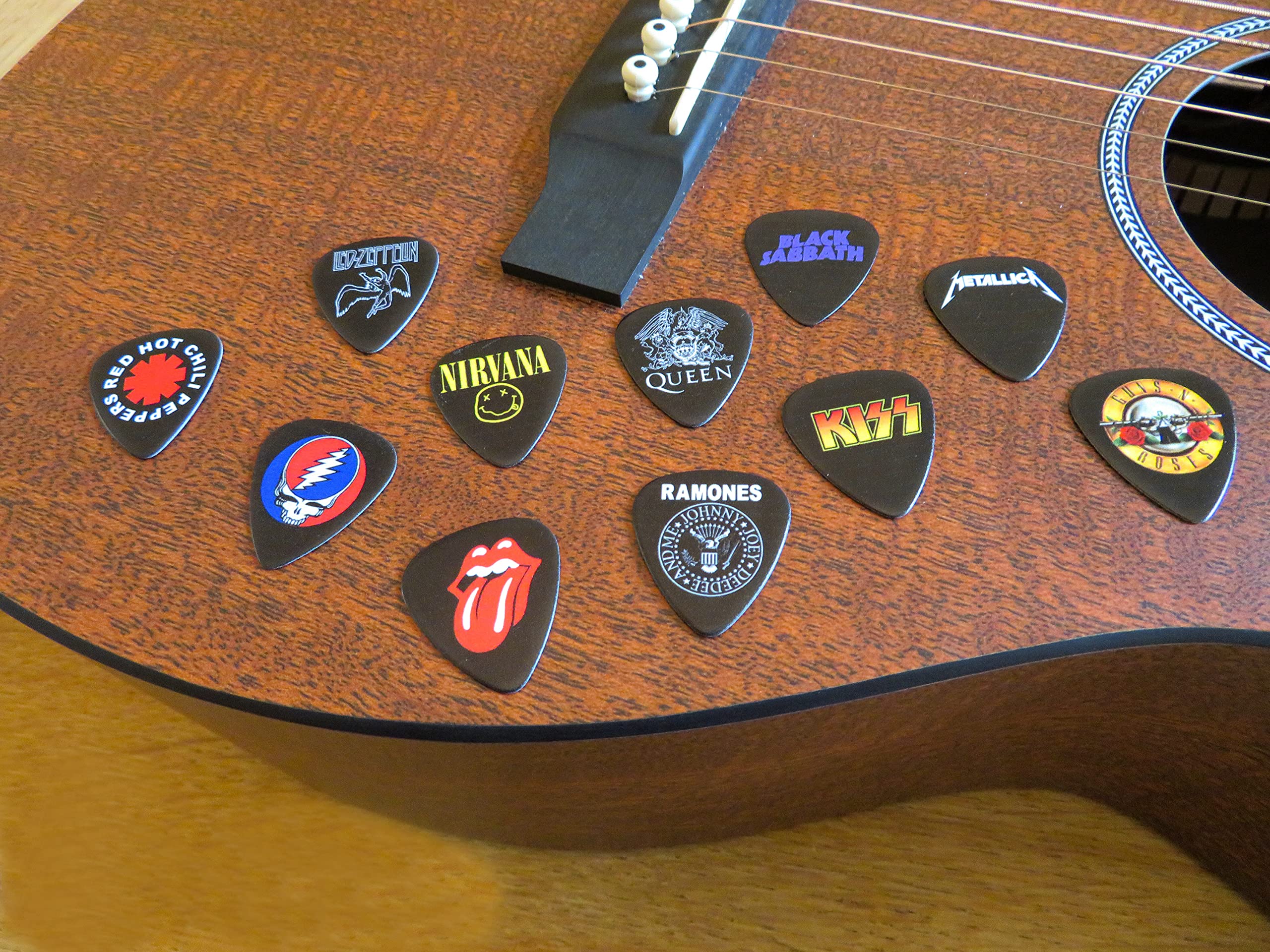 12 x Classic Albums Guitar Pick Set. Guitar Plectrums For Every Guitarist. Double Sided Printing. Picks Sized 0.46, 0.71, 0.81, 0.88, 0.96 And 1.2 mm Included (black) Set 3 - Image 6