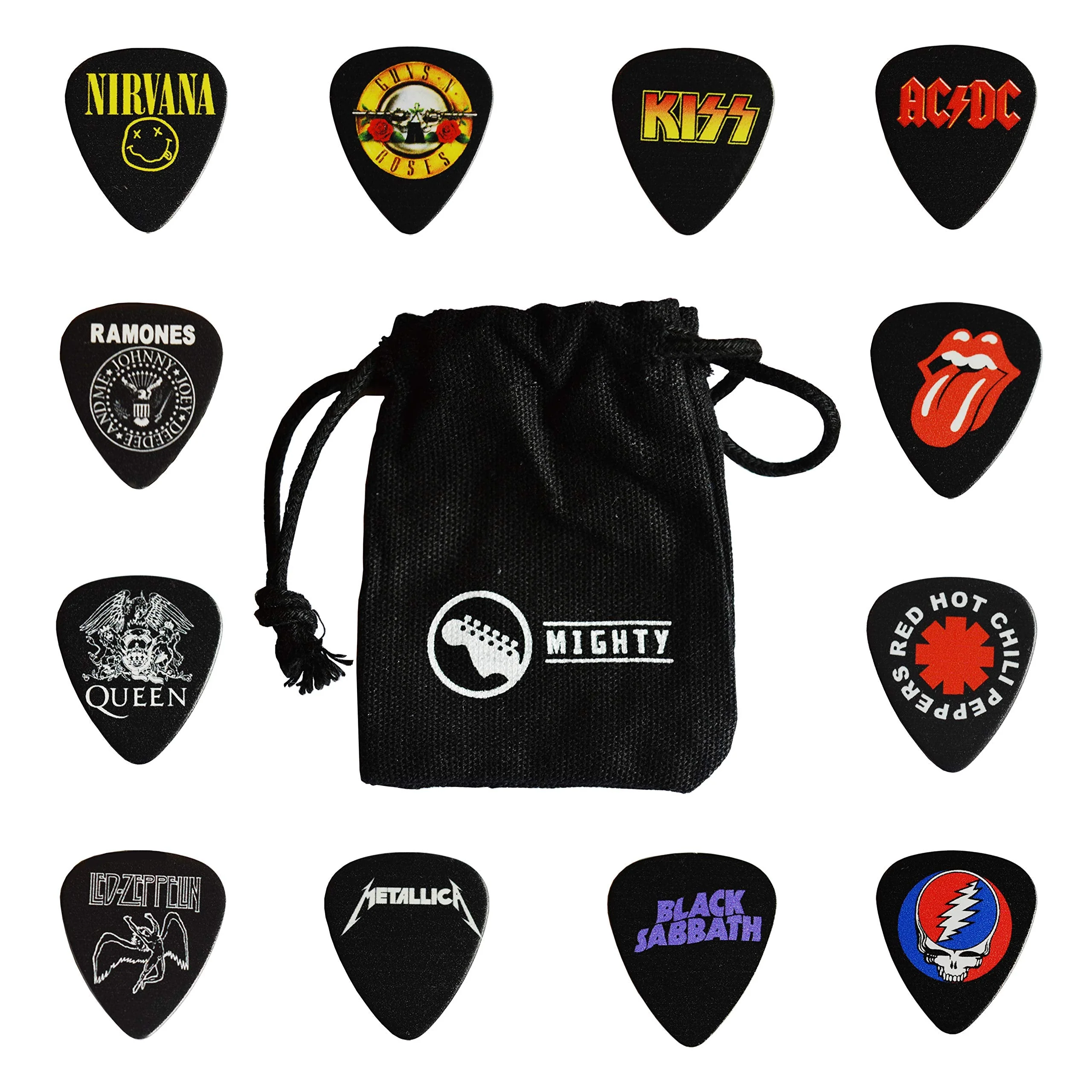 12 x Classic Albums Guitar Pick Set. Guitar Plectrums For Every Guitarist. Double Sided Printing. Picks Sized 0.46, 0.71, 0.81, 0.88, 0.96 And 1.2 mm Included (black) Set 3 - Image 8