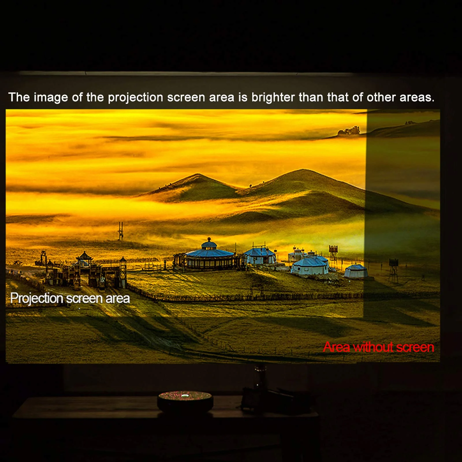 120-inch Portable Projector Screen HD 16:9 Frameless Video Projection Screen Foldable Wall Mounted for Home Theater Office Movies 120-inch - Image 3