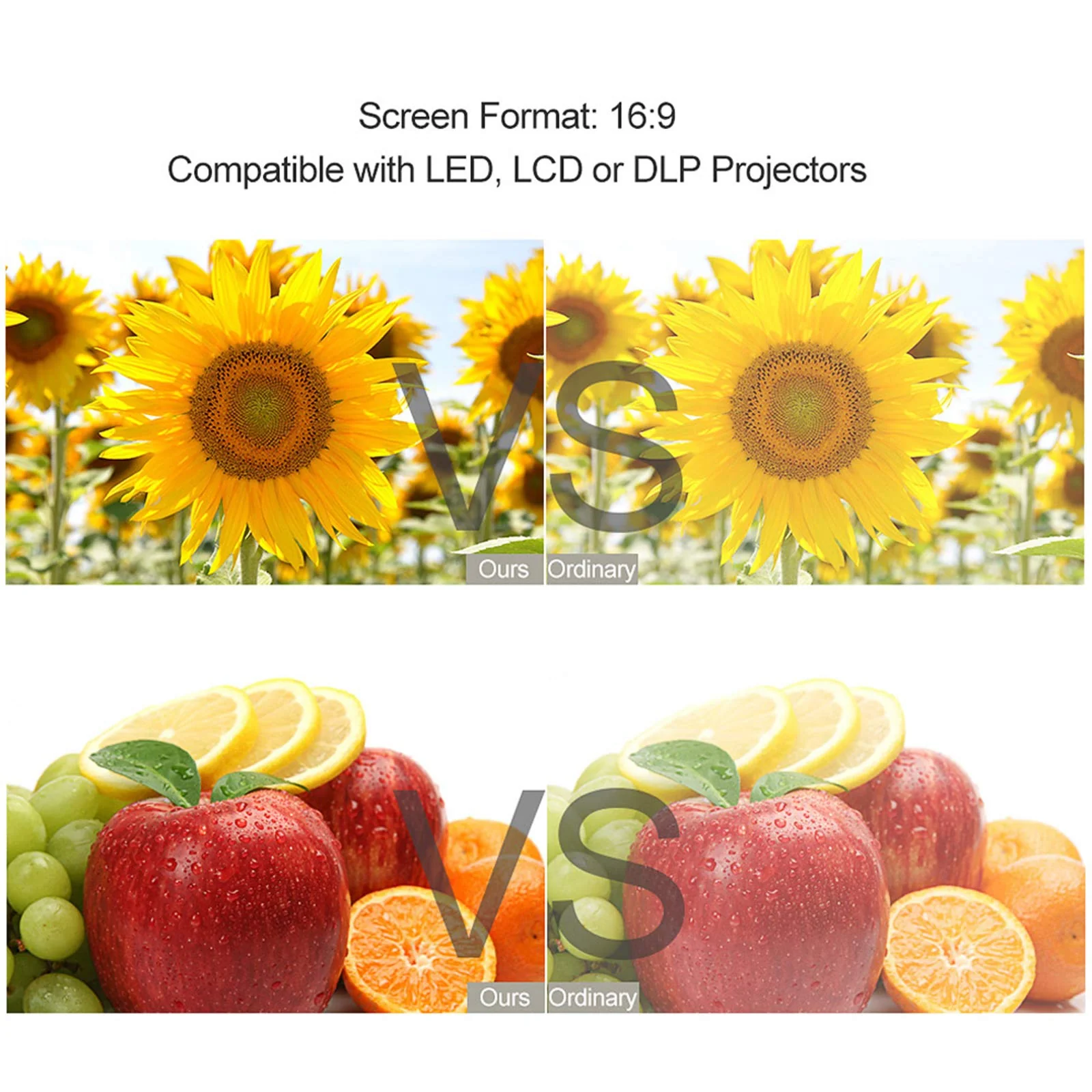 120-inch Portable Projector Screen HD 16:9 Frameless Video Projection Screen Foldable Wall Mounted for Home Theater Office Movies 120-inch - Image 7