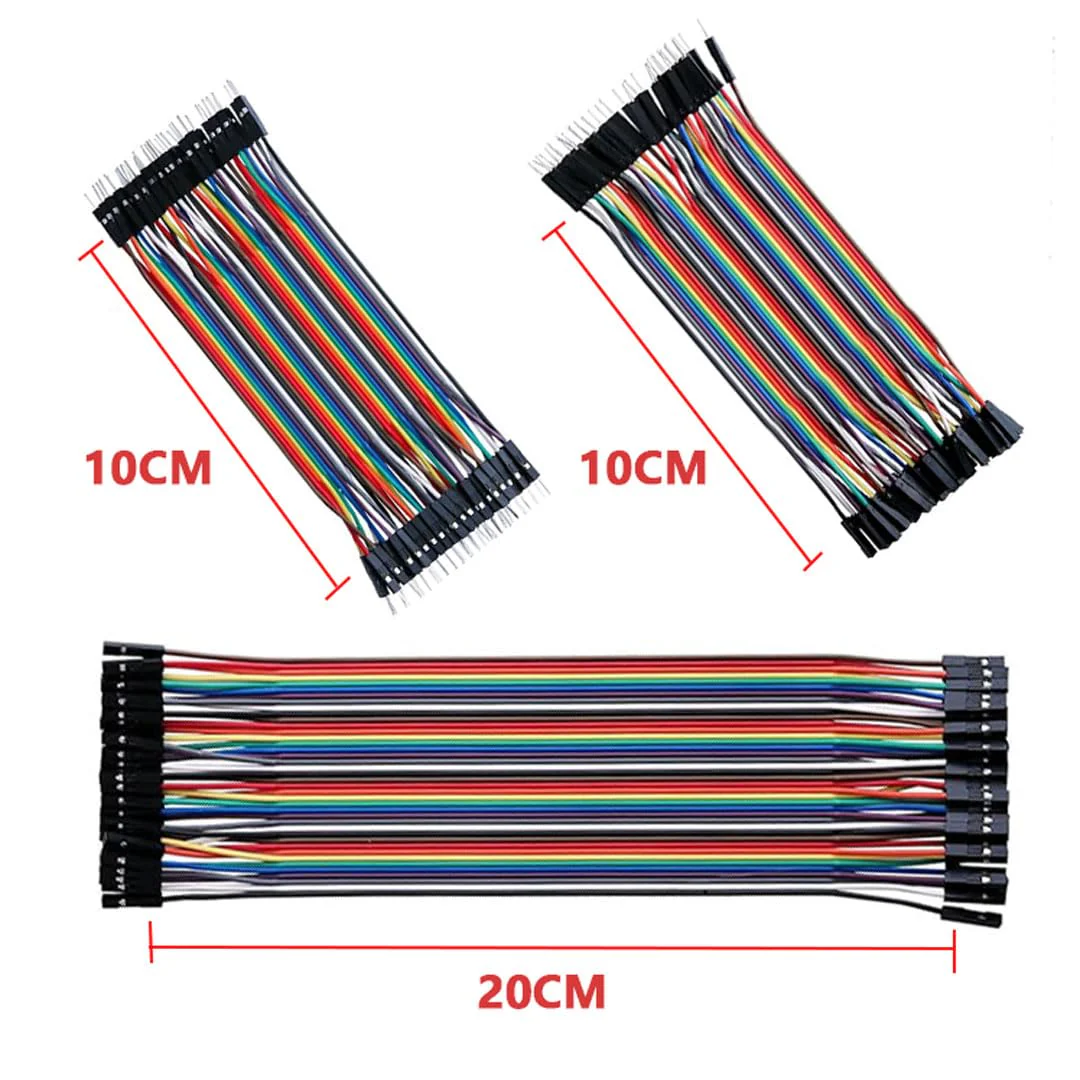 120 Pin Jumper Wire 40 x 10 cm, 40 x 20 cm, Male to Female, Male to Male, Female to Female Jumper Wires Breadboard, Cable Jumper 28AWG Wire Bridges for M2M/F2M/F2F Arduino - Image 2