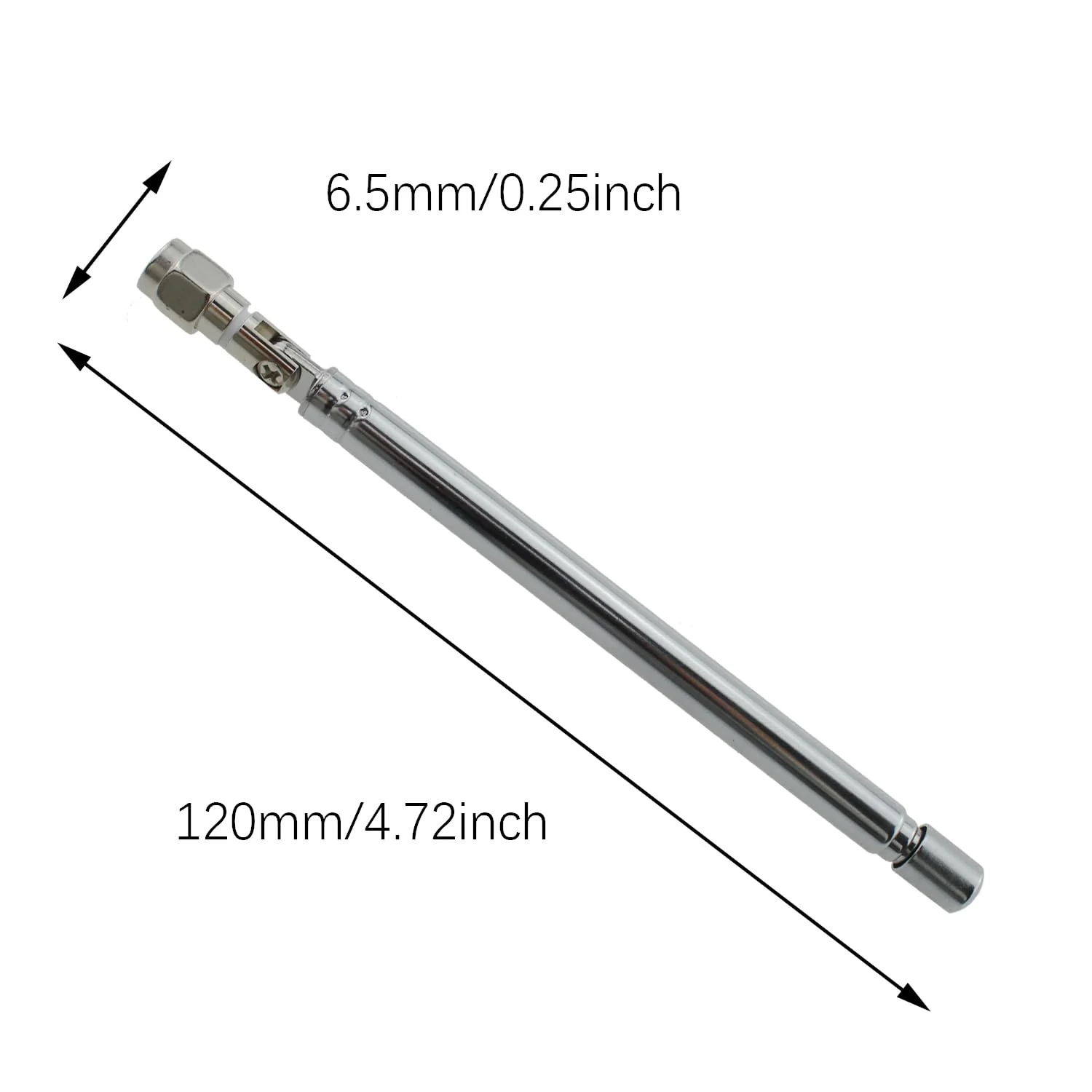 120mm/4.72inch SMA Male Connector Telescopic Antenna Silver SMA Head Tie Rod Telescopic Antenna for SMA Female Adapter TV and Radio and Remote Control - Image 5