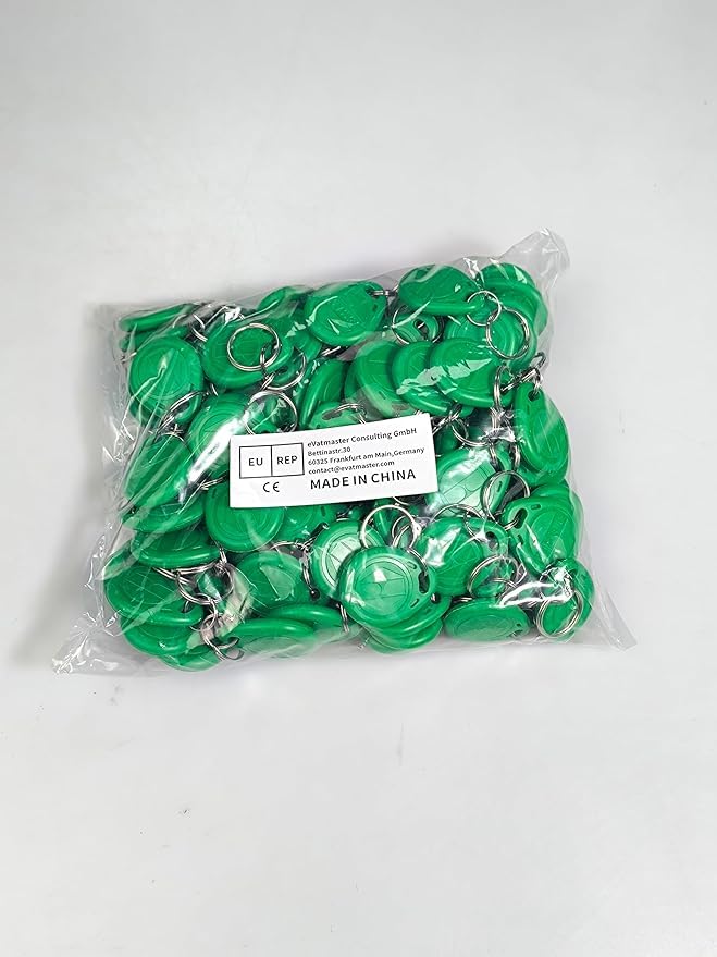 125khz Tags EM4100 RFID Card Token Key Tag Access Control Smart Card ID Keyfobs Package of 100pcs (Green) Green - Image 5
