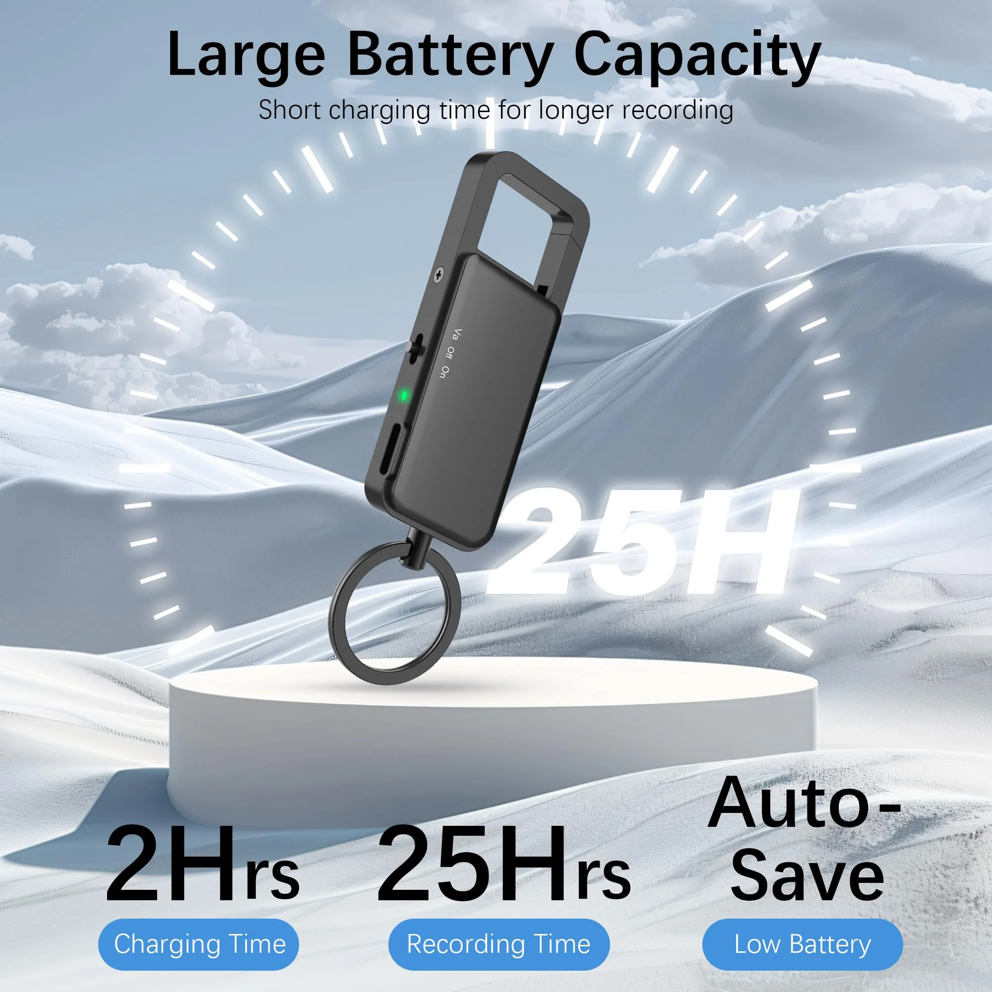 128GB Digital Voice Recorder – 9000 Hours Storage, 24-Hour Battery, Intelligent Noise Reduction, USB-C Voice Activated Audio Recorder for Meetings, Lectures, Interviews 128GB - Image 6