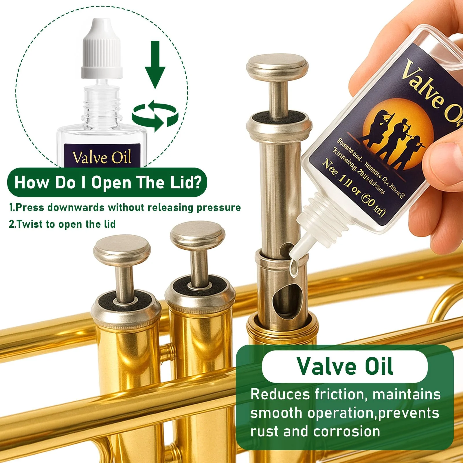 12pc Trumpet Cleaning Kit - Powerful Clean and Restores Smooth Valve Action, Maintain Trumpet and Sound Quality, Ideal Gift for Musicians - Image 2