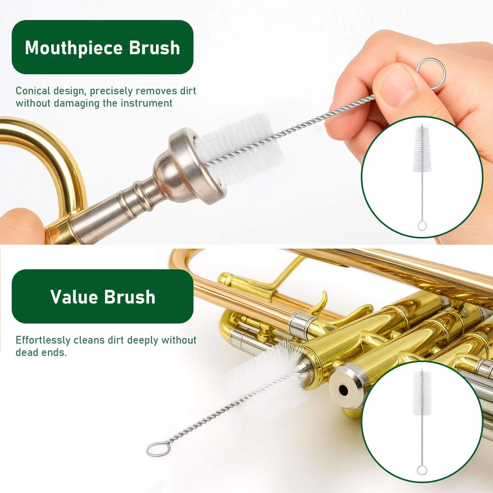 12pc Trumpet Cleaning Kit - Powerful Clean and Restores Smooth Valve Action, Maintain Trumpet and Sound Quality, Ideal Gift for Musicians - Image 5