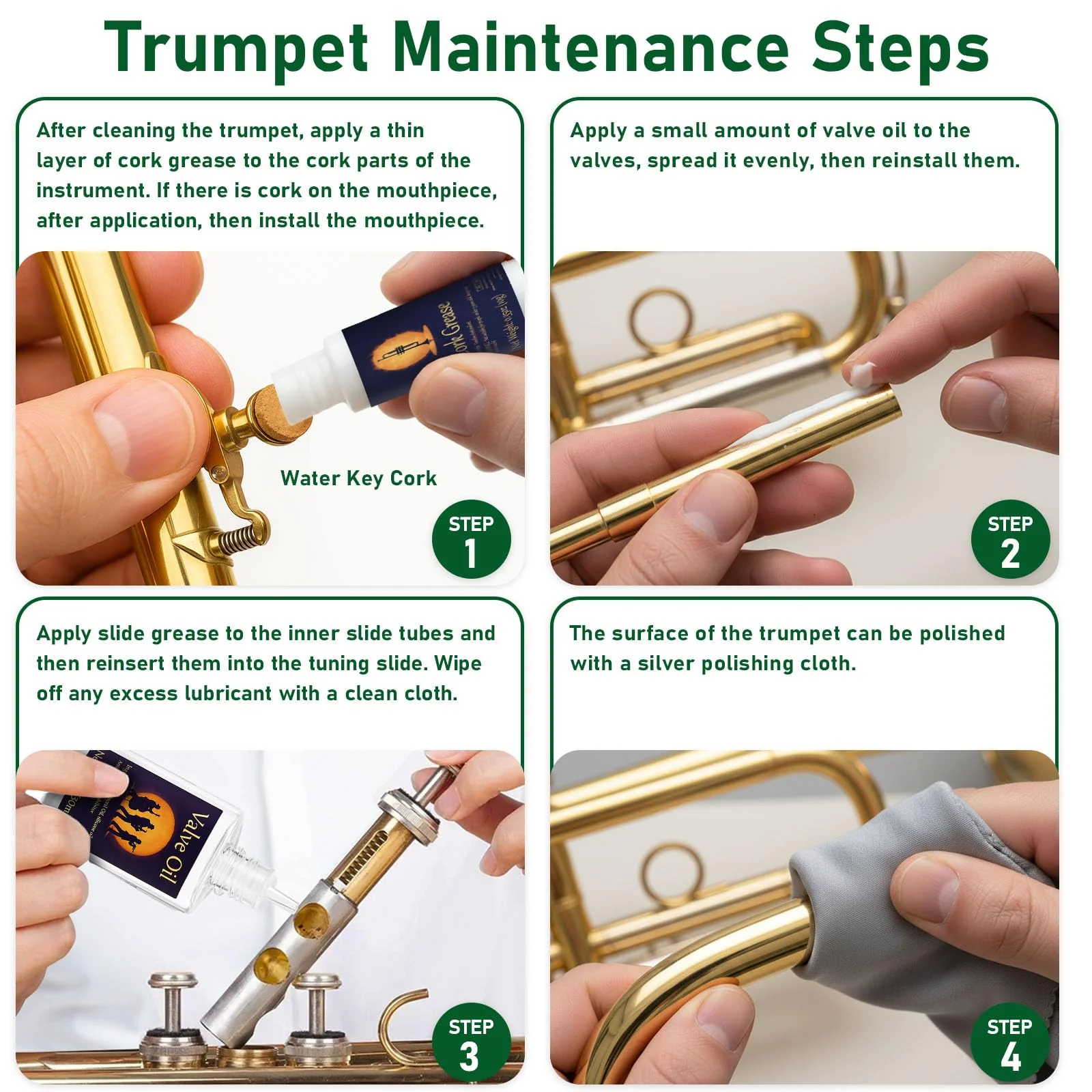 12pc Trumpet Cleaning Kit - Powerful Clean and Restores Smooth Valve Action, Maintain Trumpet and Sound Quality, Ideal Gift for Musicians - Image 8
