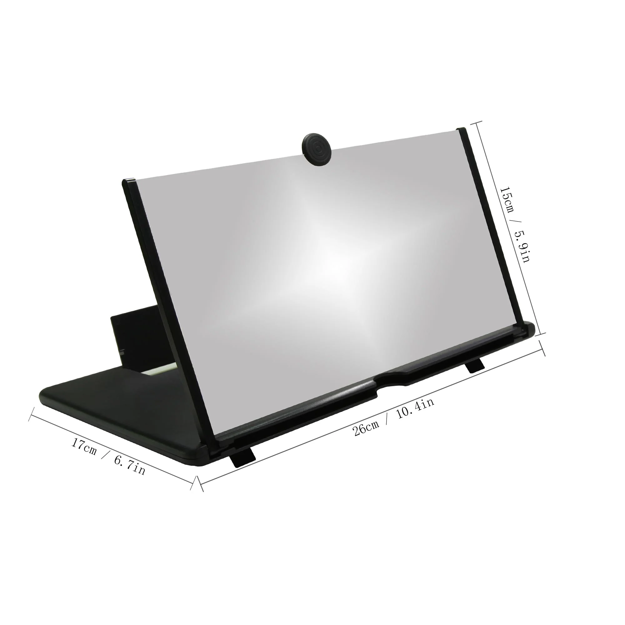12"Screen Magnifier Amplifier,3D HD Mobile Phone Magnifier Projector Screen for Movies,Videos,and Gaming.Foldable Mobile Phone Holder with Screen Magnifier,Supports All Smartphones,A Smart Gift（Black) Black - Image 2
