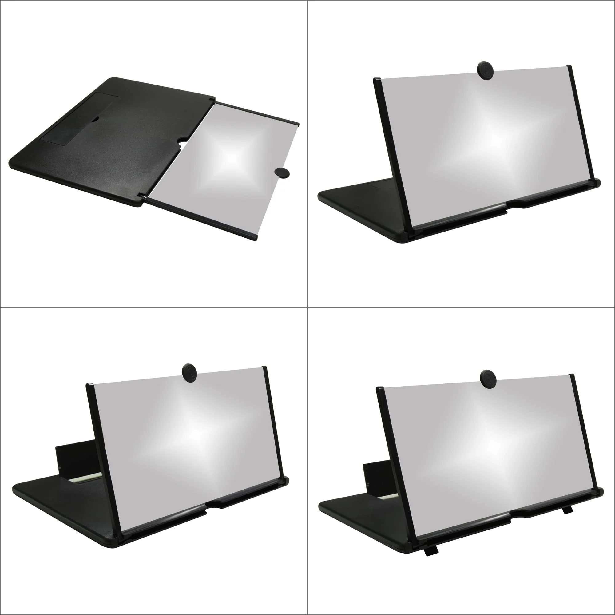 12"Screen Magnifier Amplifier,3D HD Mobile Phone Magnifier Projector Screen for Movies,Videos,and Gaming.Foldable Mobile Phone Holder with Screen Magnifier,Supports All Smartphones,A Smart Gift（Black) Black - Image 3