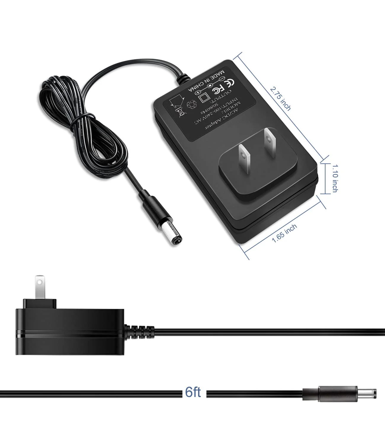 12V 2A Ac Dc Adapter for Casio Privia Power Cord, Compatible with Casio Digital Piano Keyboard AD-A12150LW, AD-A1215LW PX-130 PX-350 PX-160 PX-150 CDP-120 CTK-6000 CTK-6300 CTK-7200 Power Supply - Image 5