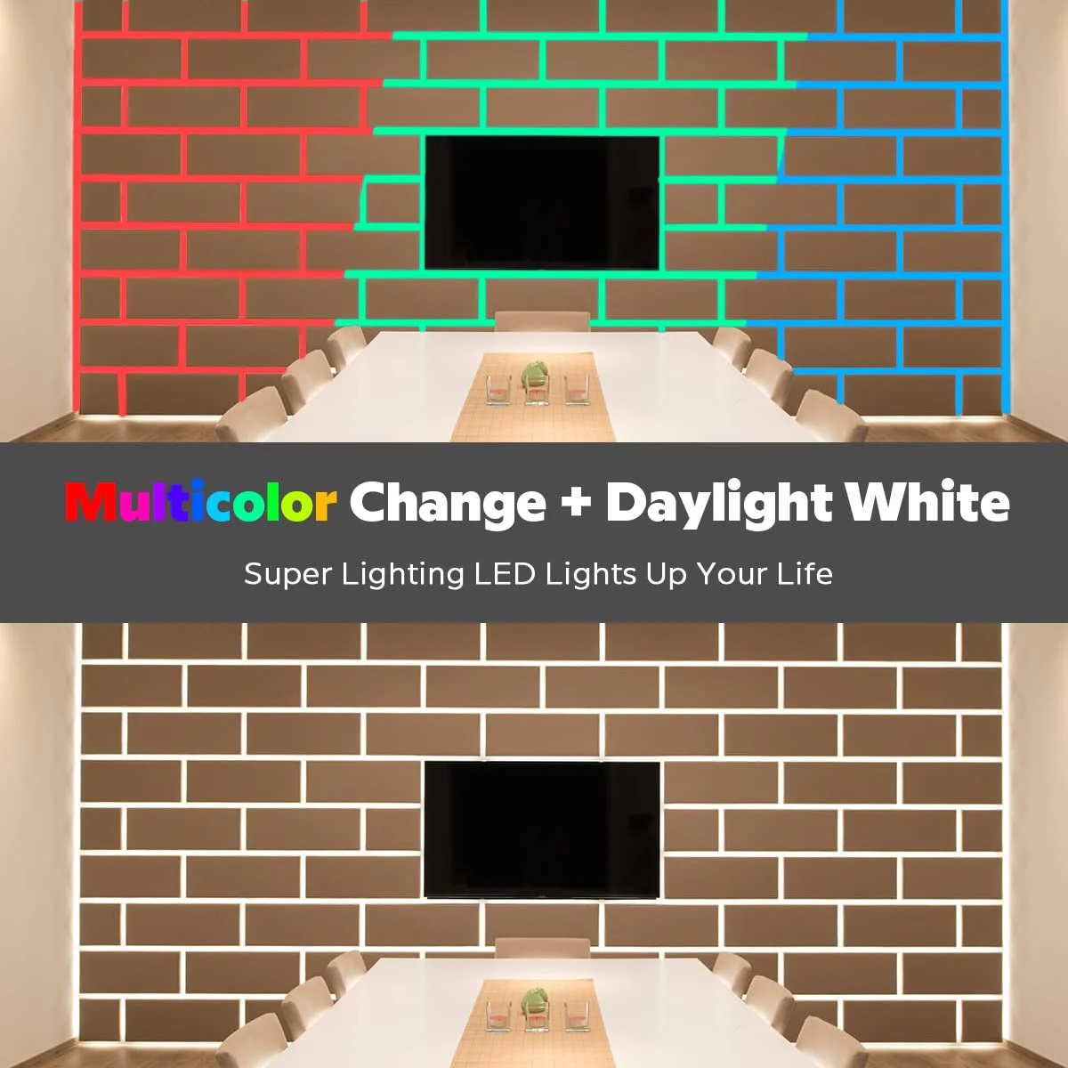 12V 4in1 RGBW LED Strip Lights 360° Bending S Shape RGB+6000K Daylight 16.4ft 240LEDs Dimmable RGBW Color Changing LED Light Strips for DIY Letters Irregular Lighting (RGB+6000K) - Image 7