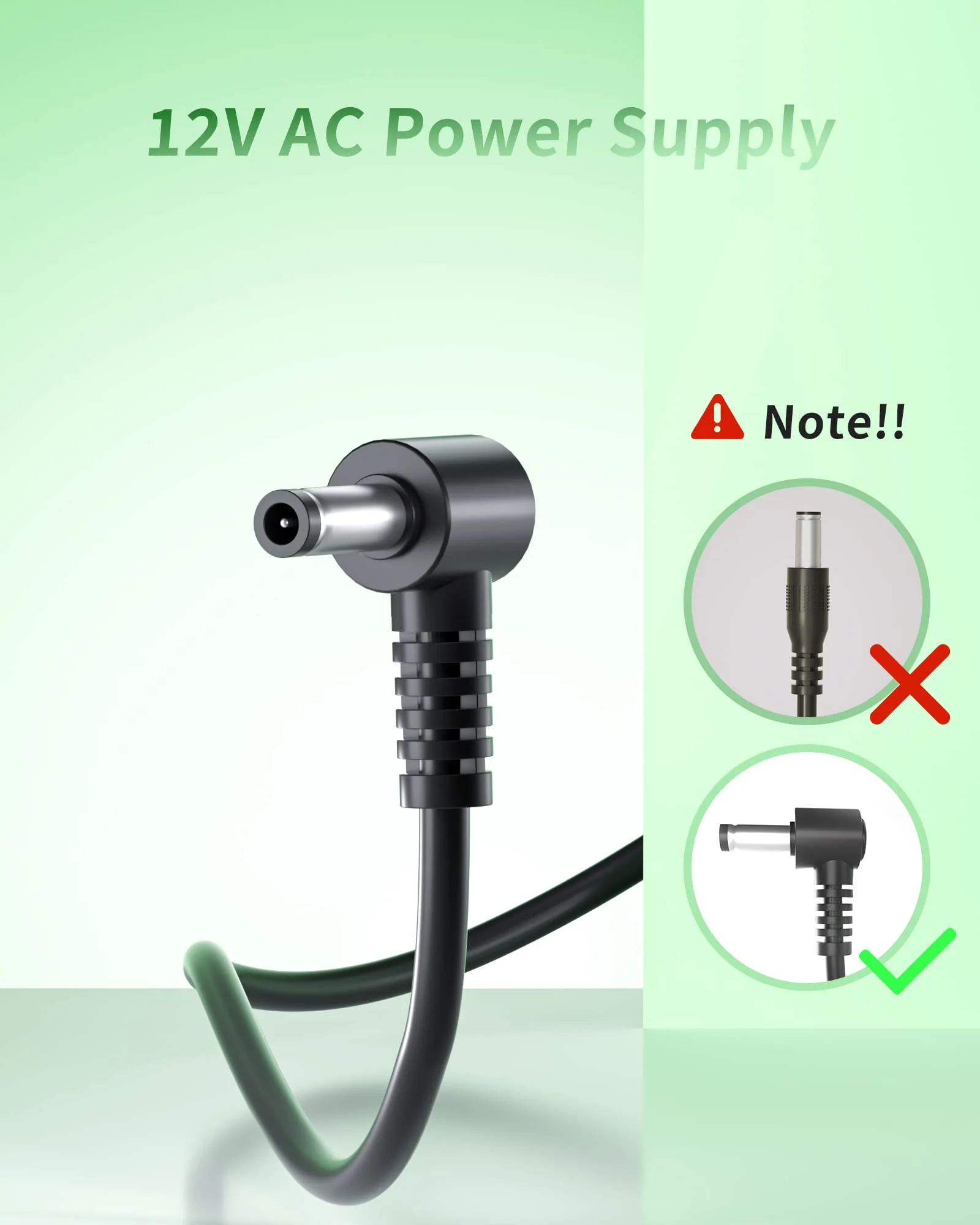 12V AD-A12150LW for Casio Privia Power Cord Compatible with Casio PX-130, PX-330, PX-3 Keyboards Replacement for Casio AD-A12150 12-Volt AC Power Supply fits for WK6500 WK6600 WK7500 and WK7600 - Image 4