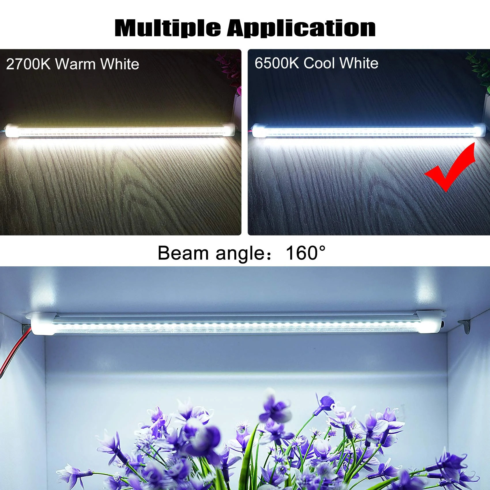 12v LED Interior Light Bar, DC 12 Volt led Strip Lights with Switch and Magnets, 6500K White Light for Enclosed Cargo Trailer Car RV Van Truck Lorry Cabinet Camper Boat Caravan Motorhome 8P 8 P - Image 8