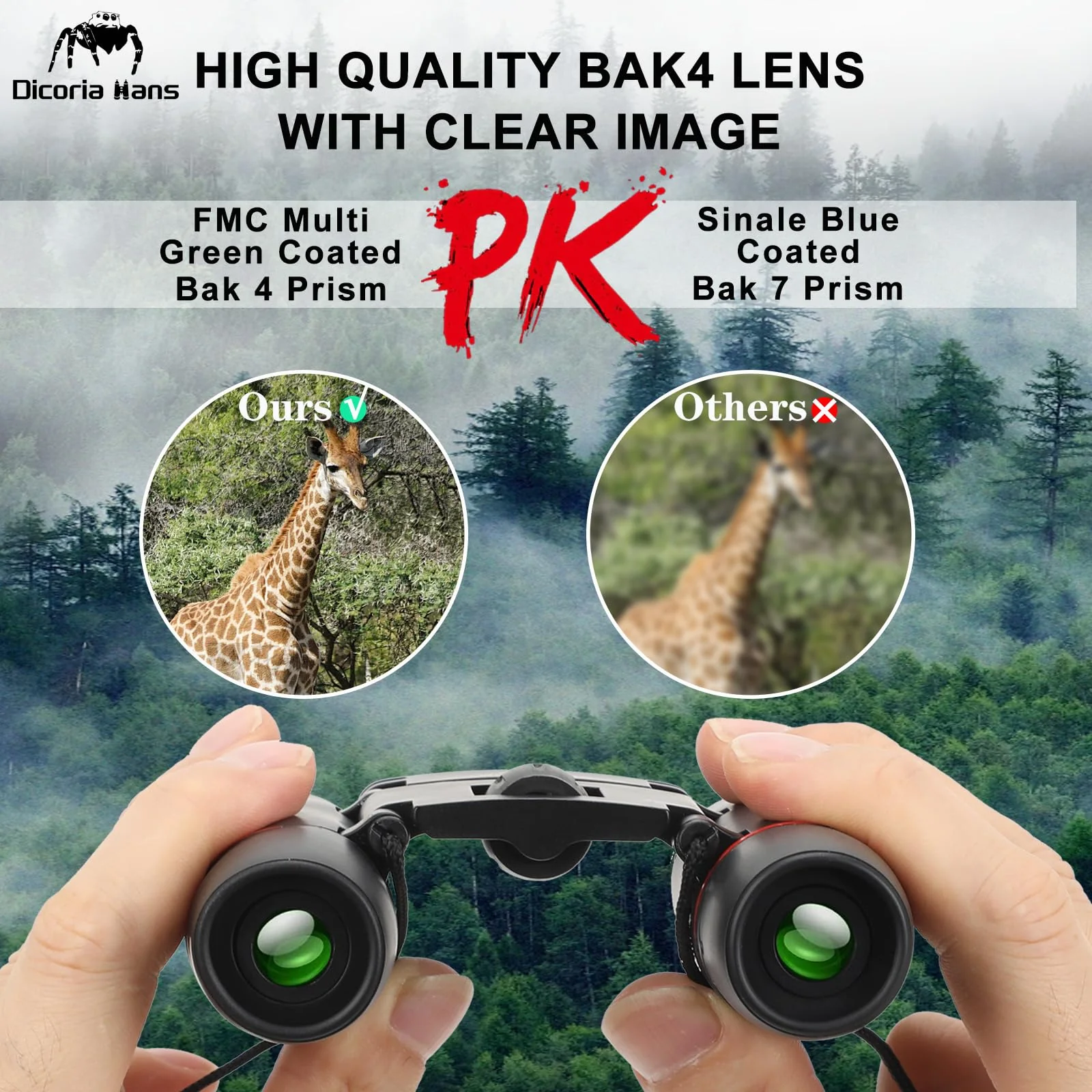 12x25 Small Binoculars for Adults and Kids, Compact Lightweight with BAK4 Prism, Easy Focus Wide View for Bird Watching, Travel, Sightseeing, Concert, Theater, Sports 12x25 - Image 4