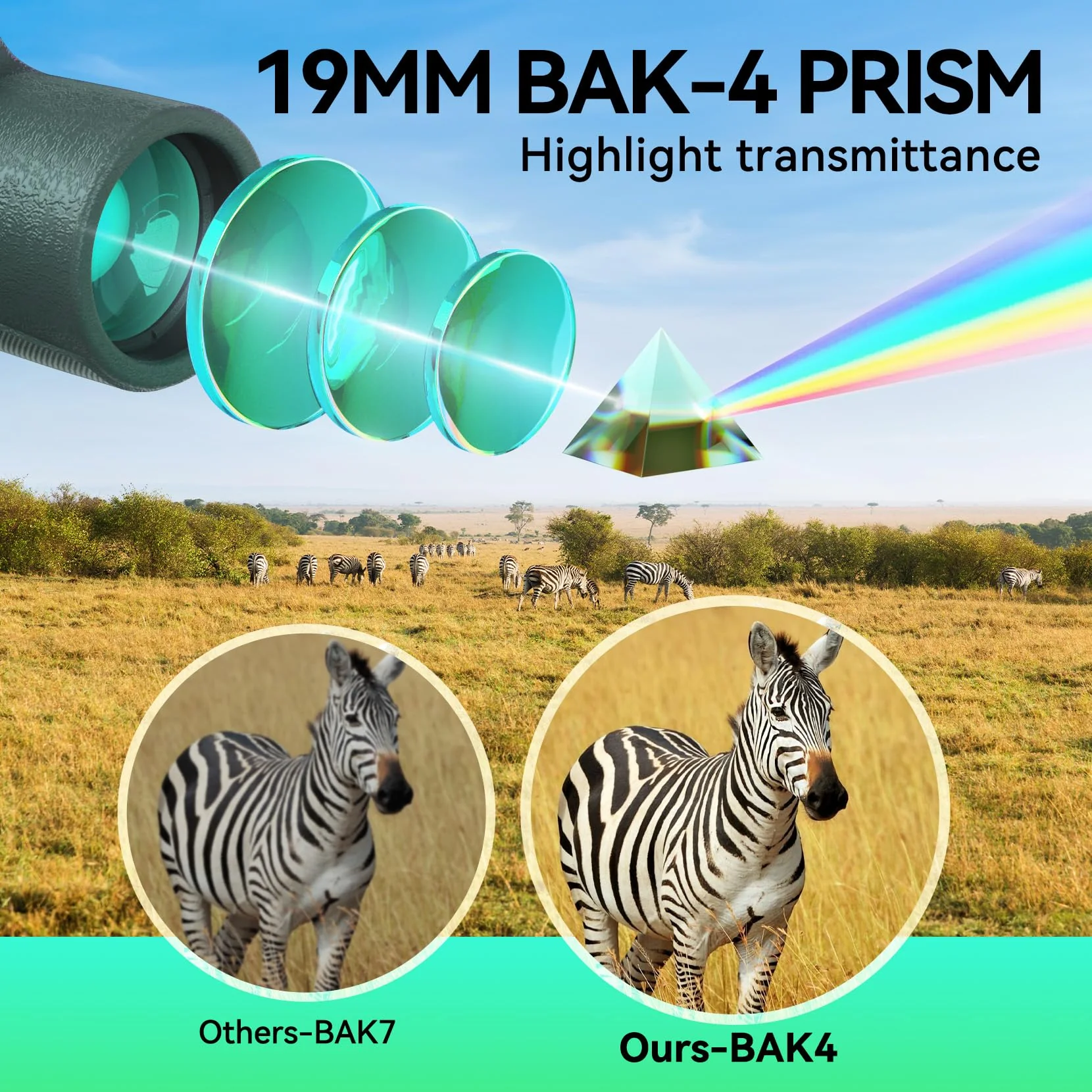 12x50 HD Monocular for Adults High Powered with BAK4 Prism & FMC Lens,Lightweight with Smartphone Adapter, High Powered Monocular with Clear Low Light Vision for Star Watching, Bird Watching, Hiking Green - Image 3