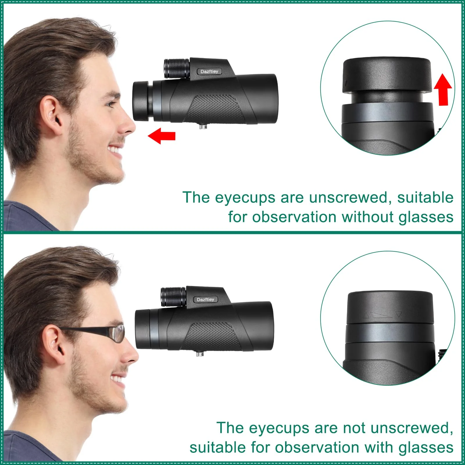 12x50 Monoculars for Adults High Powered, Monocular Compact with BAK4 Prism and FMC Lens, Clear Field of View, Monocular Telescope for Smartphone, Lightweight Monocular for Birdwatching Sports Travel - Image 6