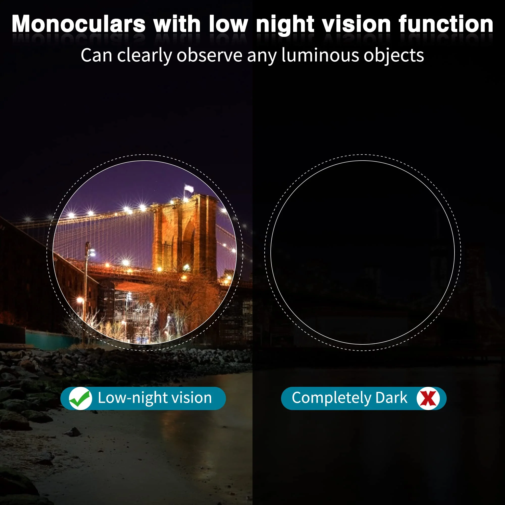 12x50 Monoculars for Adults High Powered, Monocular Compact with BAK4 Prism and FMC Lens, Clear Field of View, Monocular Telescope for Smartphone, Lightweight Monocular for Birdwatching Sports Travel - Image 8