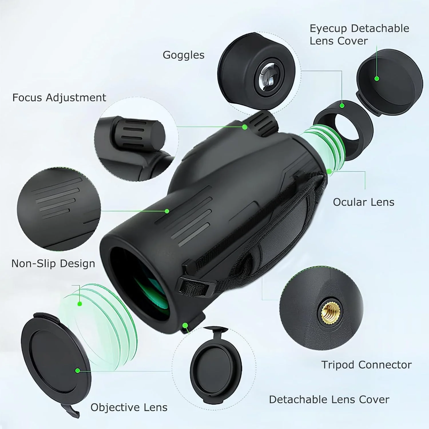 12X55 Monocular Telescope for Adults High Powered,Star Cosmic Scope Space Monocular Compact Telescope,Mini Handheld Zoom Monoculars Telescope for Phone for Hunting,Bird Watching,Star Gazing,Travel - Image 5
