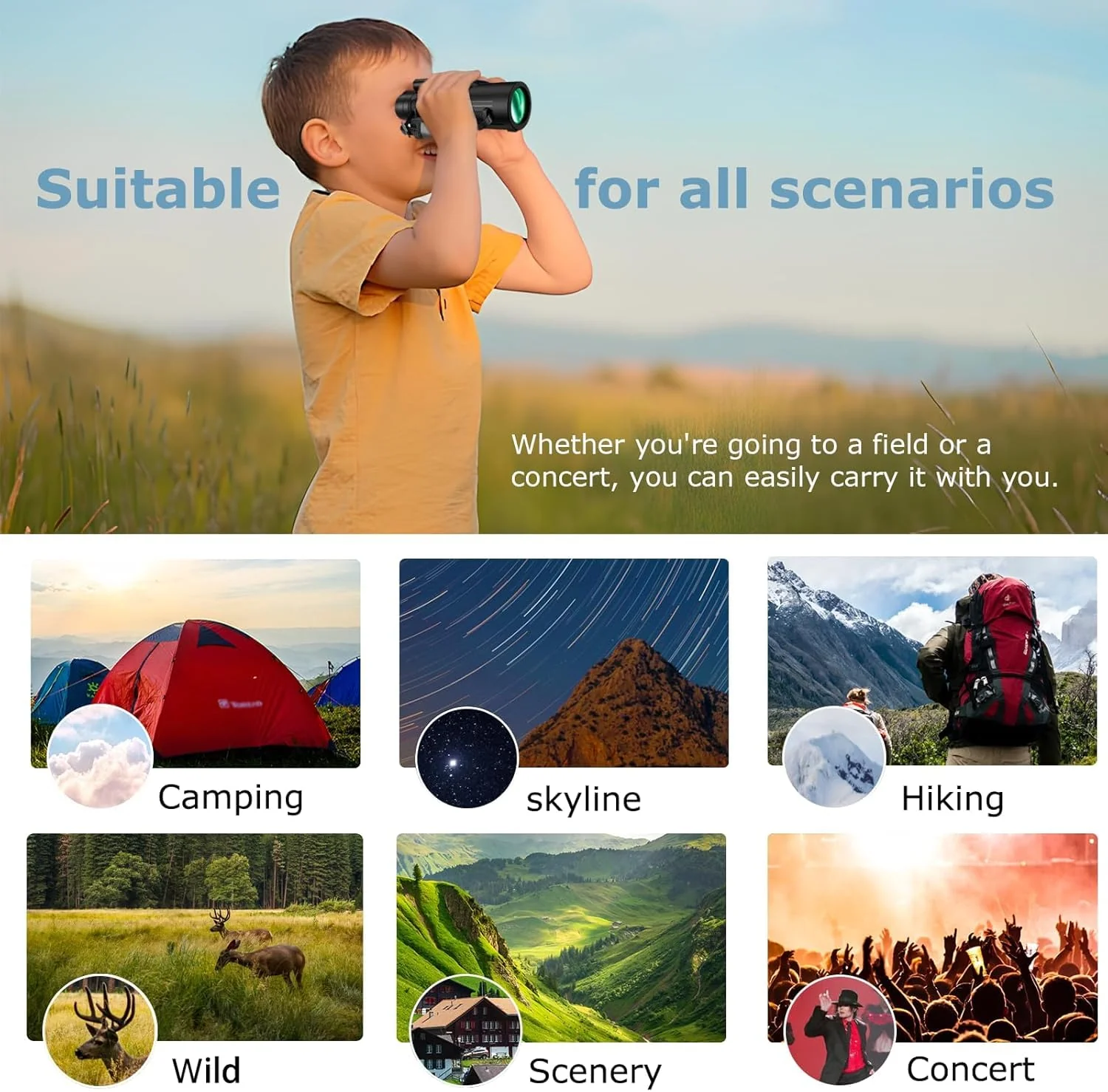 12X55 Monocular Telescope for Adults High Powered,Star Cosmic Scope Space Monocular Compact Telescope,Mini Handheld Zoom Monoculars Telescope for Phone for Hunting,Bird Watching,Star Gazing,Travel - Image 7