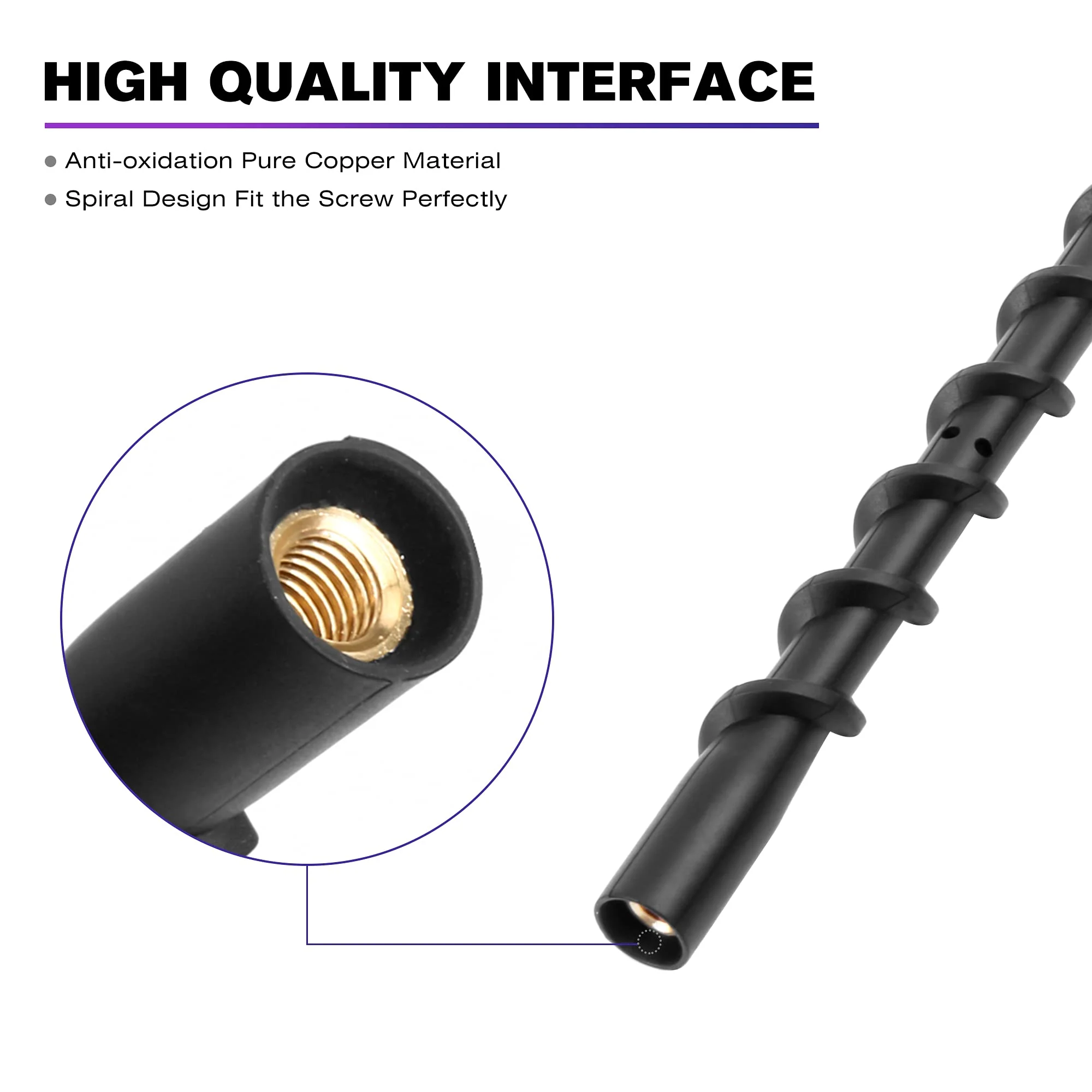 13 Inches Truck Antenna Compatible with Chevrolet Silverado 1500 2500 3500 (2007-2026) and GMC Sierra (2009-2026), Spiral Flexible Rubber Antenna, Direct Replacement Antenna (M7 Thread) - Image 5
