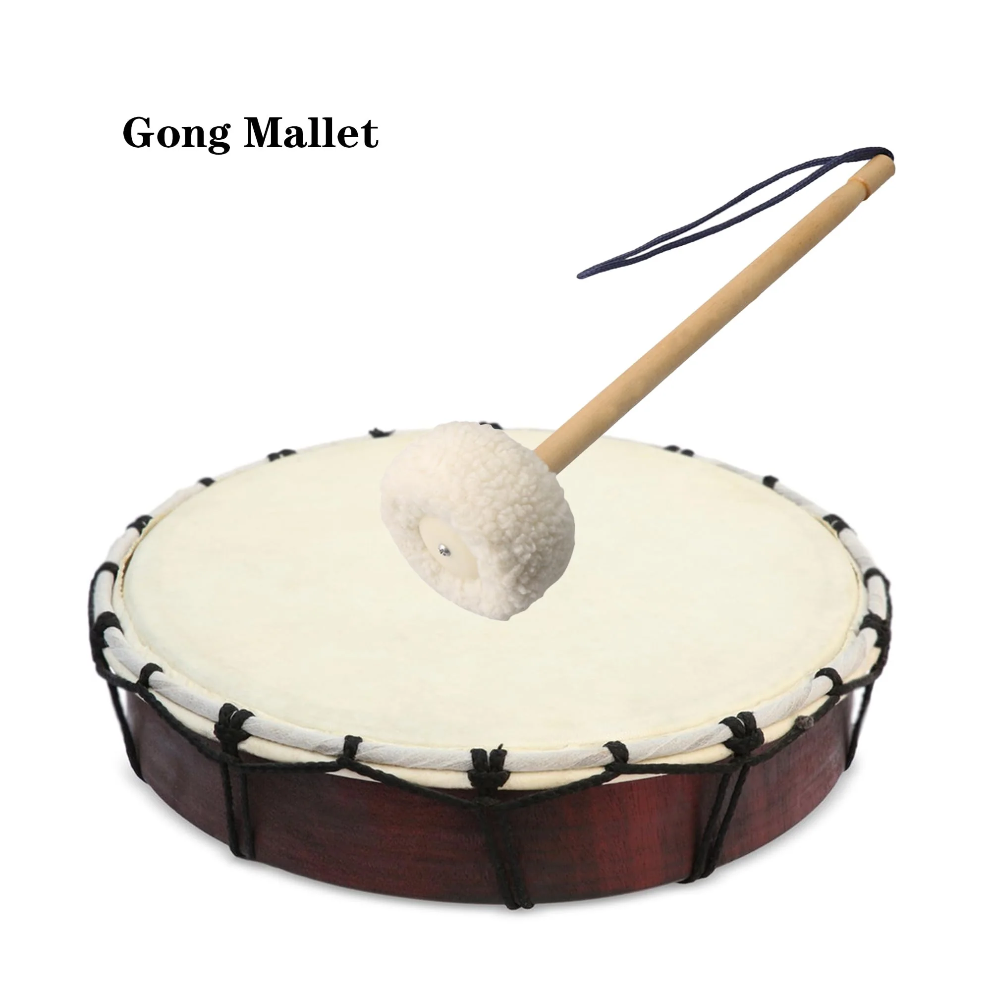14 Inch Soft Wool Gong Mallet Felt Head Dia 80mm With Wooden Handle - Image 2