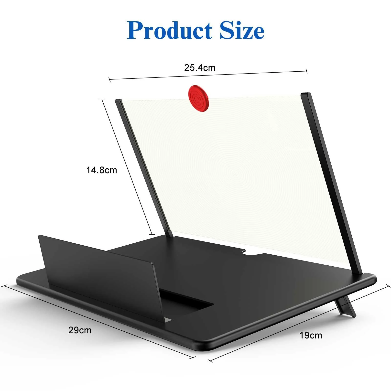 14" Screen Magnifier –3D HD Mobile Phone Magnifier Projector Screen Enlarger for Movies, Videos, and Gaming–Foldable Cell Phone Stand with Screen Amplifier–Supports All Smartphones (Black, 14inch) Black - Image 6