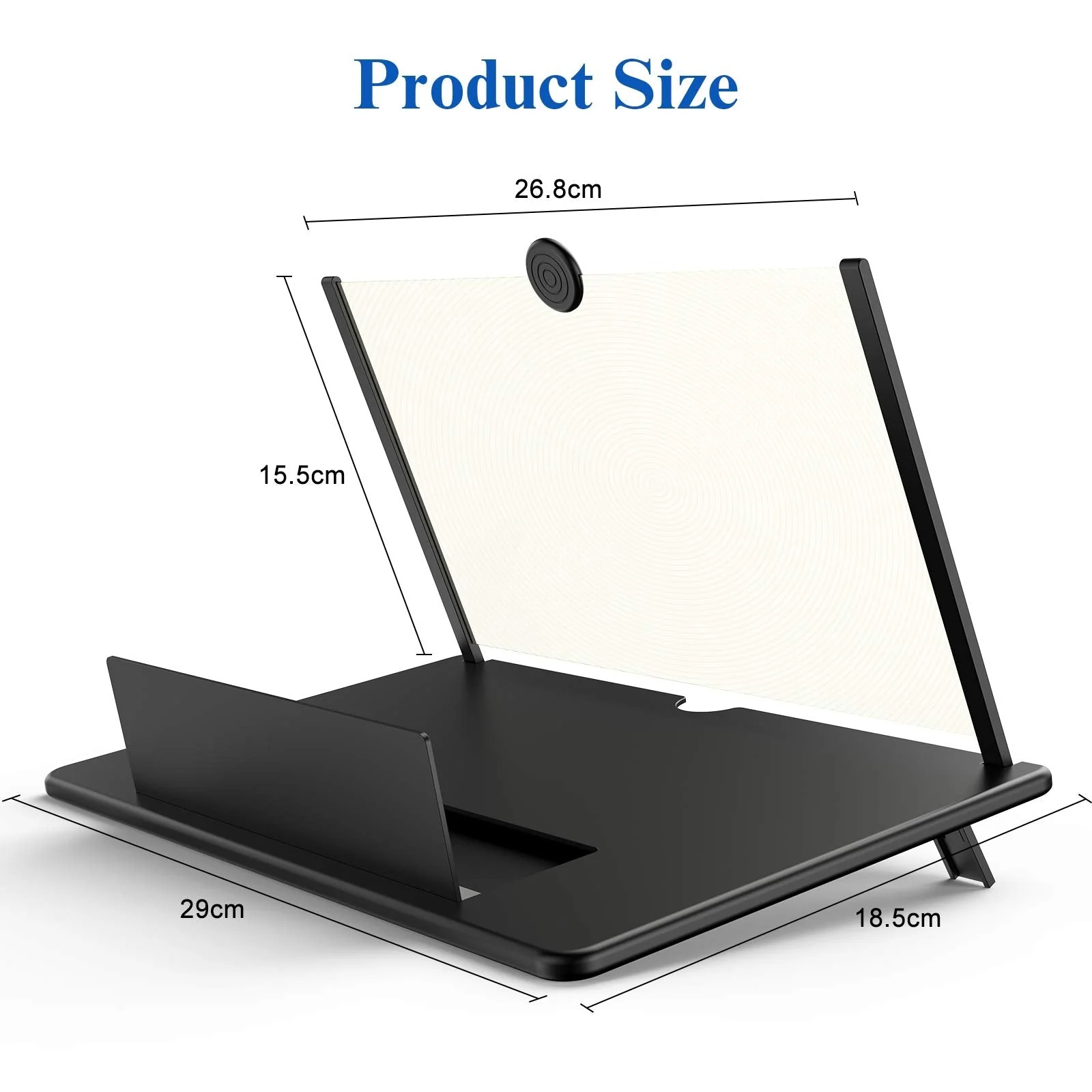 14" Screen Magnifier for Cell Phone -3D HD Magnifing Projector Screen Enlarger for Movies, Videos and Gaming – Foldable Phone Stand Holder with Screen Amplifier–Compatible with All Smartphones (Black) Black - Image 5