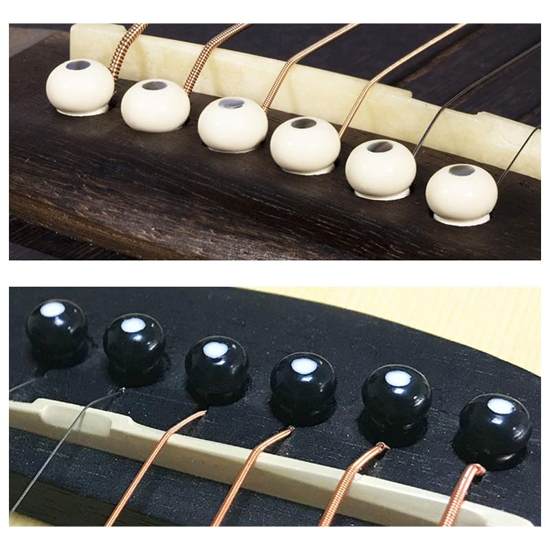 14pcs 6 String Acoustic Guitar Bridge Saddle and Pins Sets,with 3 Guitar Picks and Stainless Steels Pin Puller, 1Guitar Accessories Box 14pcs Bridge Saddle+Stainless steels Pin Puller - Image 5