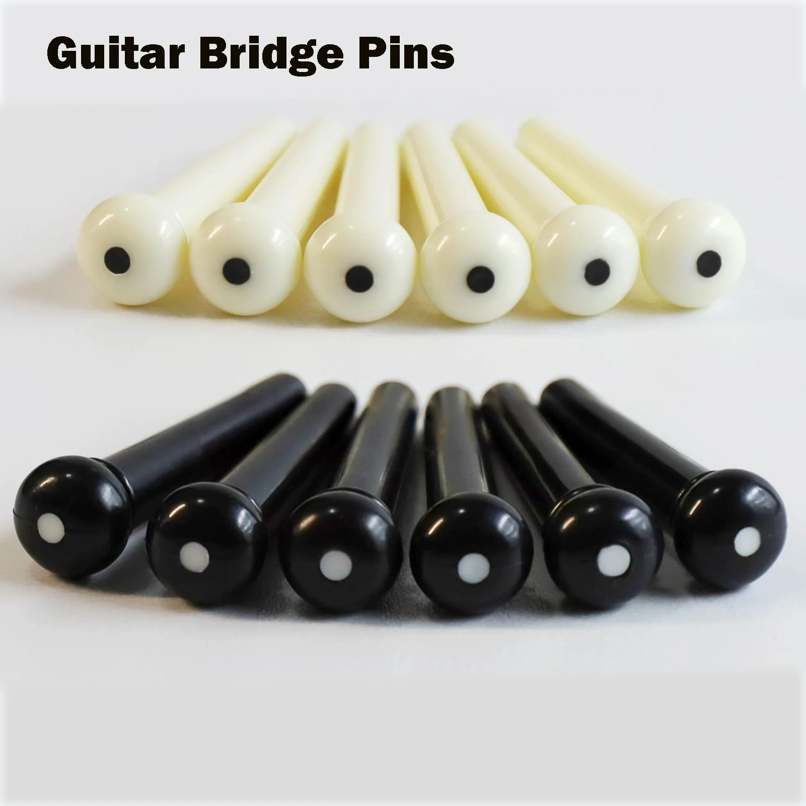14Pcs Acoustic Guitar Bridge Pins String Pegs Guitar Saddle Nut With 3-In-1 Pin Puller Remover Guitar String Winder And Cutter Guitar Parts Accessories Replacement Tools Kits（white+black） C:14pcs+3-in-1 Pin Puller - Image 2