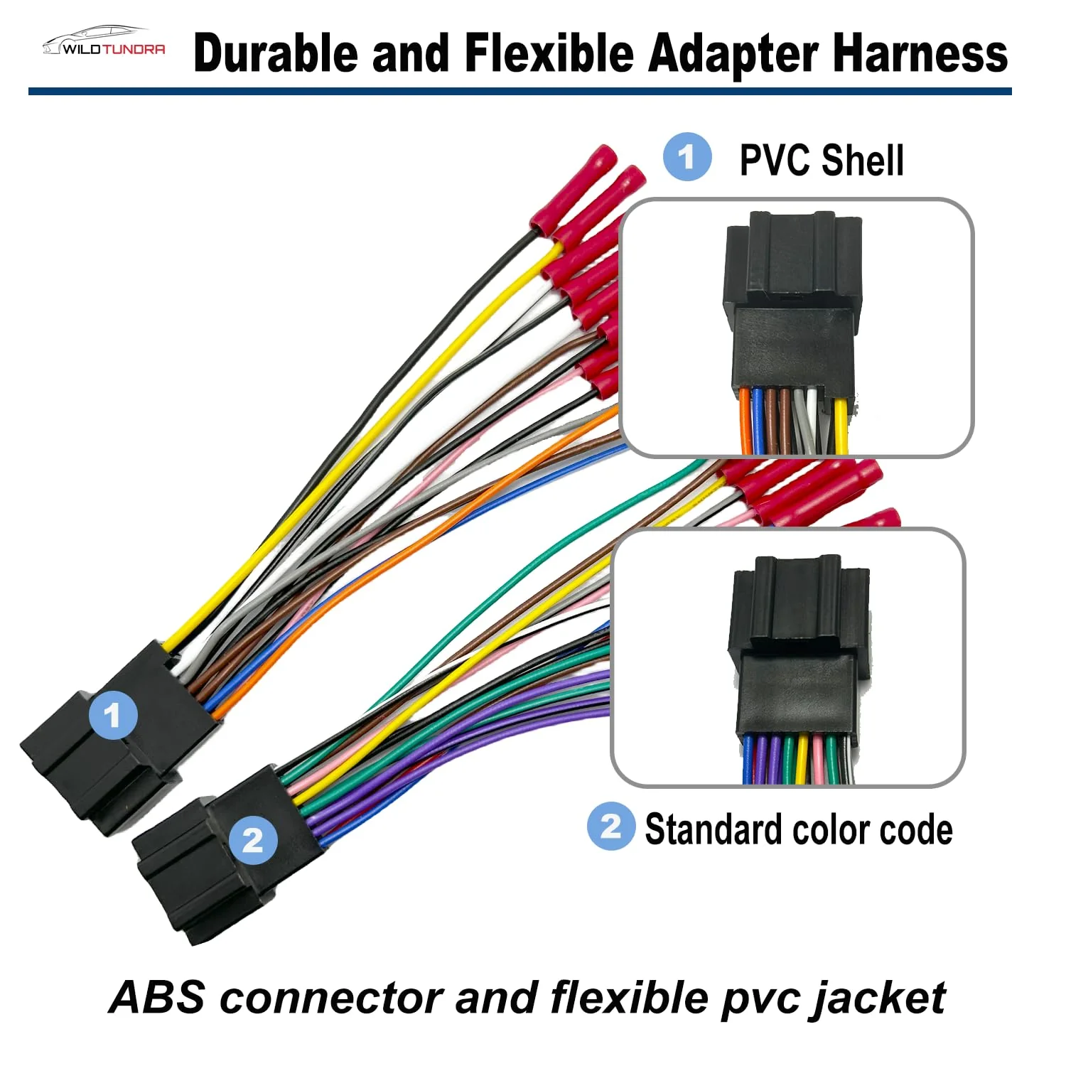 14Pin&16Pin Radio Wiring Harness compatible with Chevrolet 2007-2017 GMC 2006-2015 Buick 2006-2012 Aftermarket Stereo CD Player Receiver Wire with Antenna for Chevy Silverado Enclave Yukon Savana 14&16-pin - Image 3