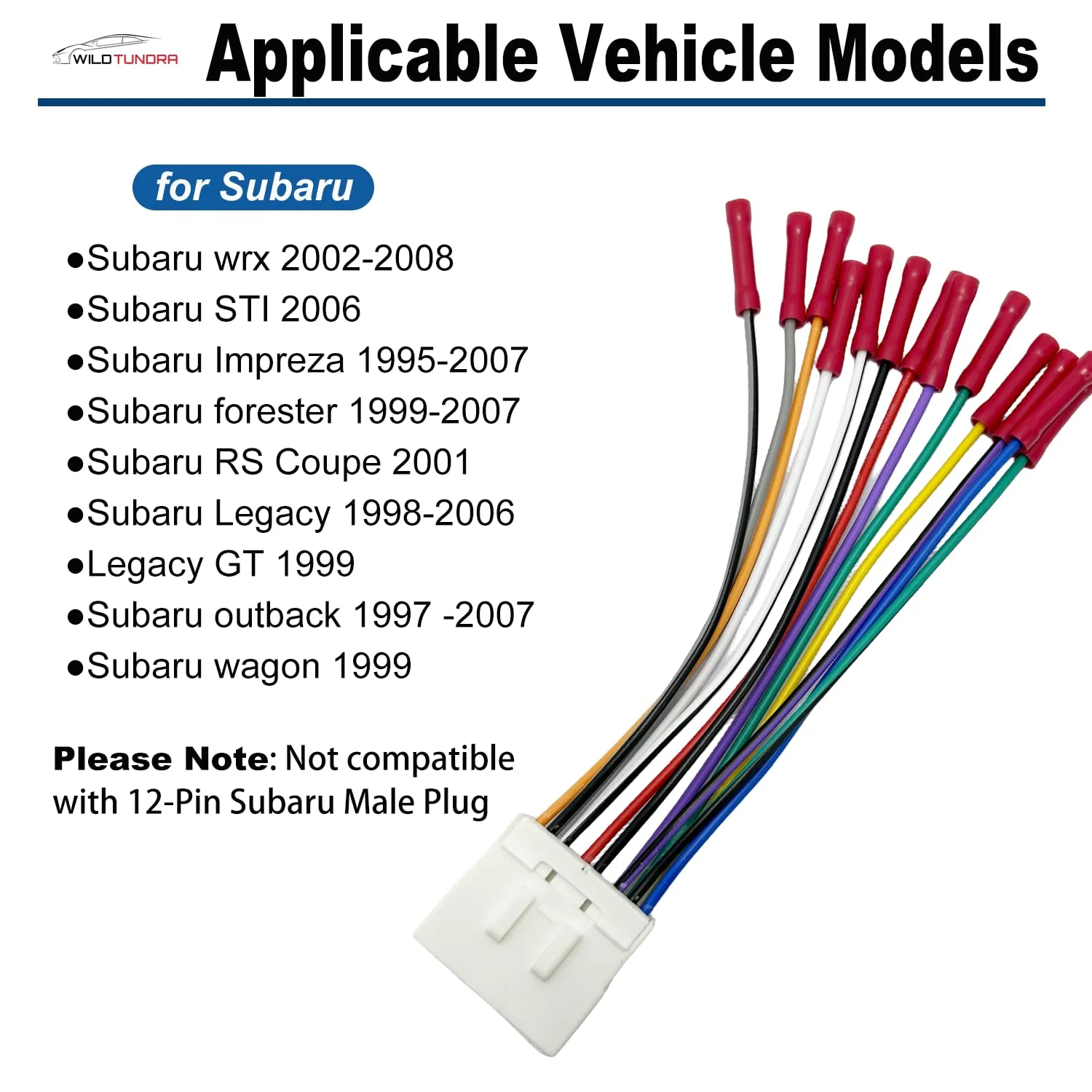 14Pin Radio Wiring Harness for Subaru 1995-2008 Aftermarket Radio Stereo Wire Harness Adapter for Subaru Outback WRX Impreza Forester Legacy Aftermarket Stereo CD Player Power/Speaker Connector - Image 4