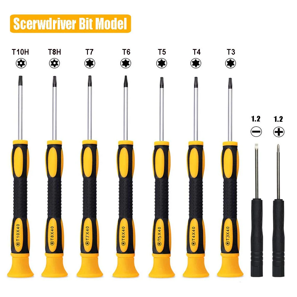 15 in 1 Torx Screwdriver Set with T3 T4 T5 T6 T8 T10 Security Torx screwdriver and ESD tweezers, Magnetic Screwdrivers Precision Repair Kit for Xbox, iPhone, PS4, Macbook, Watch, Electronics - Image 2
