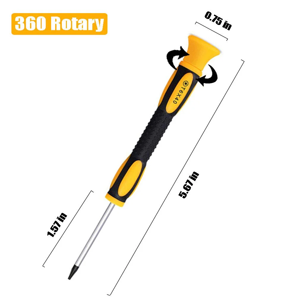 15 in 1 Torx Screwdriver Set with T3 T4 T5 T6 T8 T10 Security Torx screwdriver and ESD tweezers, Magnetic Screwdrivers Precision Repair Kit for Xbox, iPhone, PS4, Macbook, Watch, Electronics - Image 3