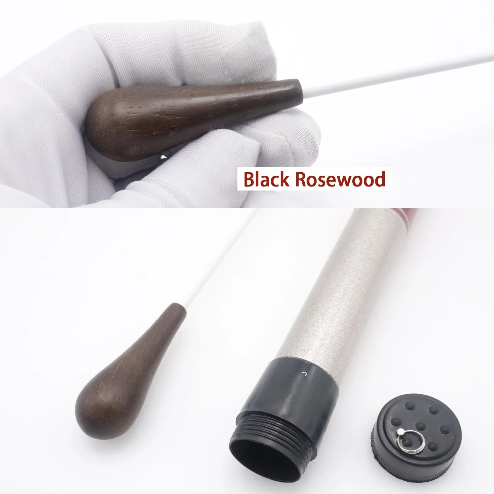 15 Inch Lightweight Wood Handle Conducting Baton, Professional Orchestra Conductor Wand with Case for Music Directors, Choral Symphony & Band Leaders Black Rosewood - Image 4