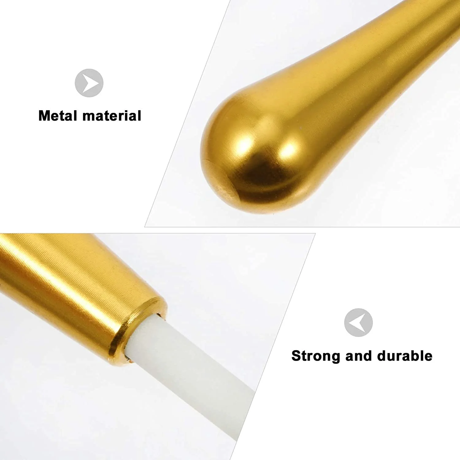 15 Inch Music Baton Orchestra Baton Alloy Handle Music Conducting Baton Pack of 2 Gold - Image 3
