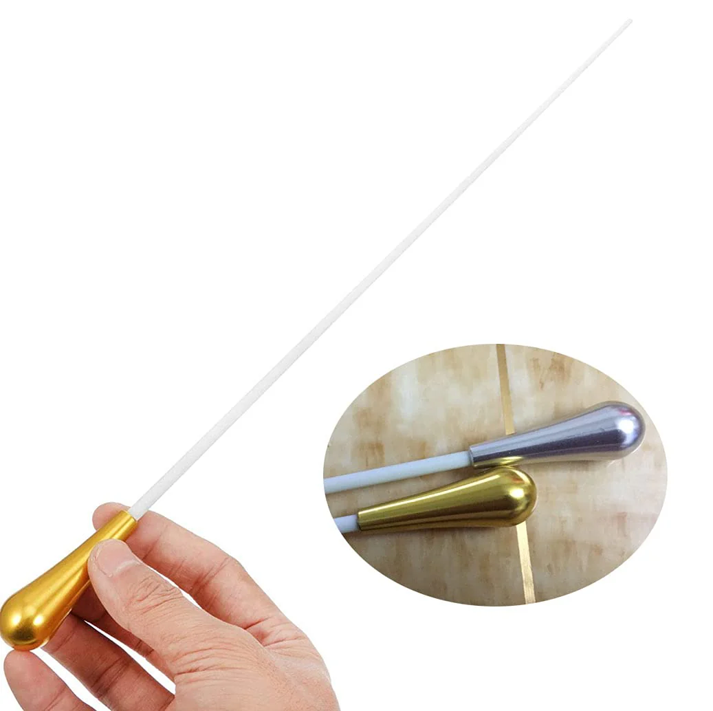 15 Inch Music Baton Orchestra Baton Alloy Handle Music Conducting Baton Pack of 2 Gold - Image 5