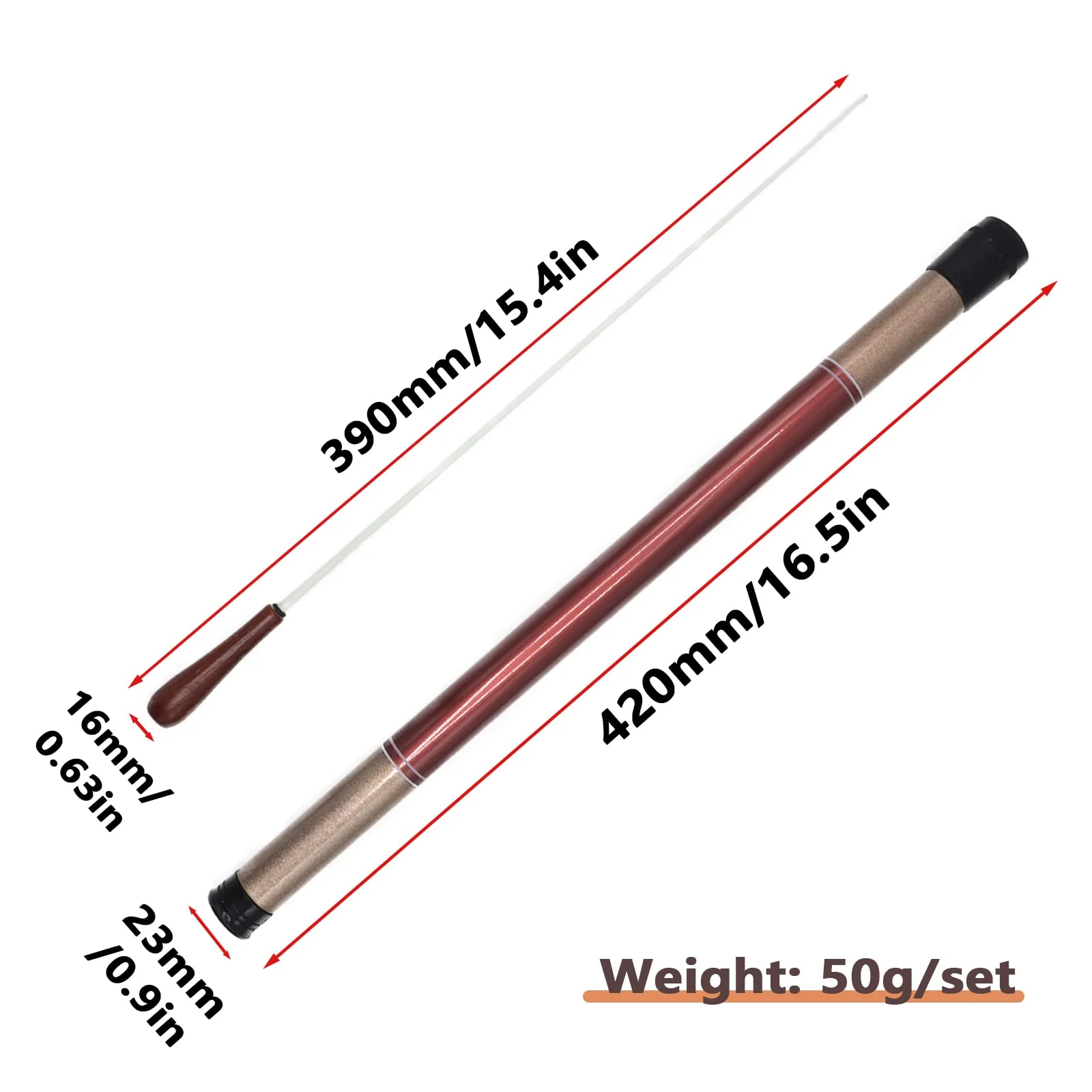 15 Inch Music Conducting Baton with Case, Orchestra Baton Band Conductor Baton, Rosewood Handle Conductors Baton, Music Conductor Stick Wand - Image 2