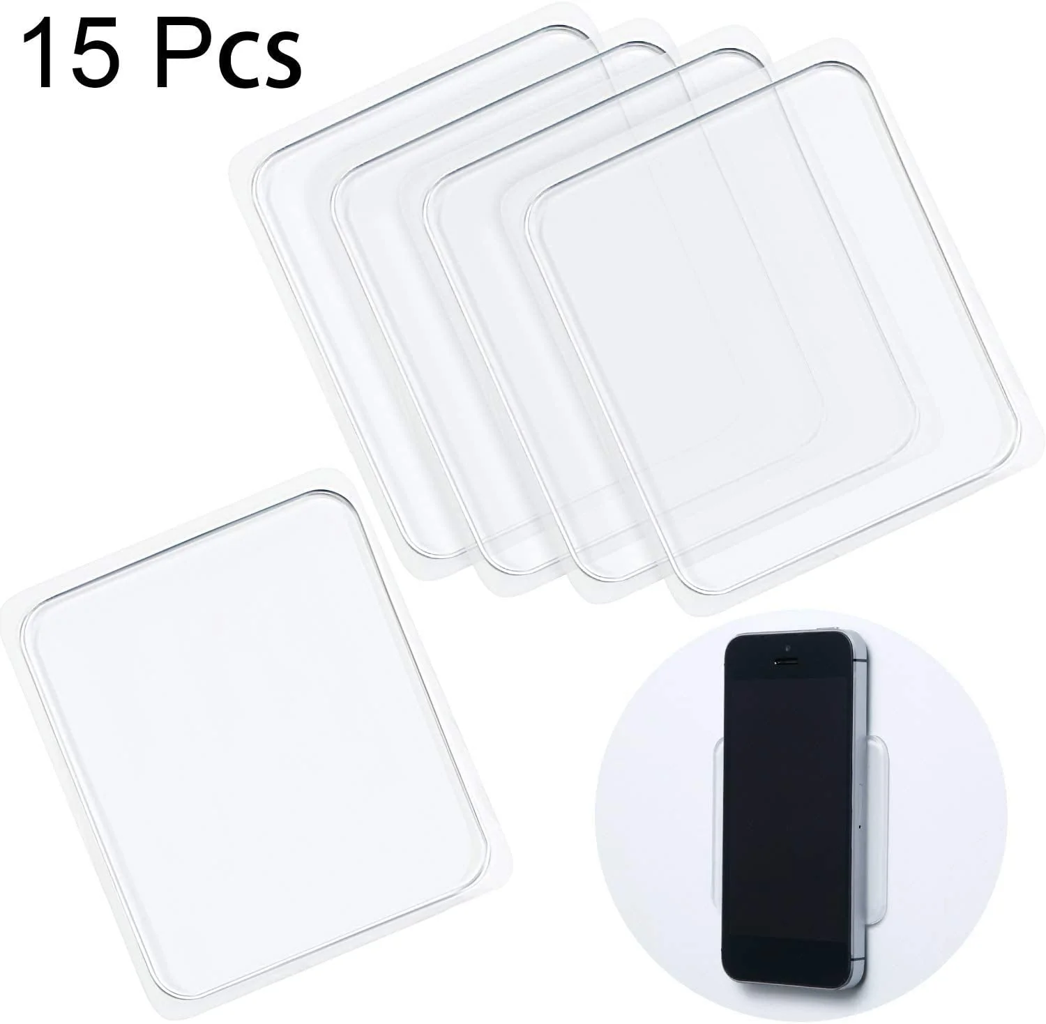 15 Pieces Sticky Gel Pads Silicone Sticky Pads Sticky Gripping Pads Anti-Slip Pads for Car Cell-Phone Office - Image 2