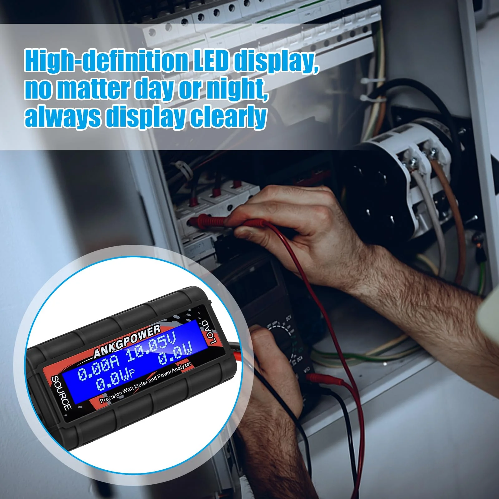 150A Watt Meter Power Analyzer, High Precision RC with Digital LCD Screen&2 Sets of 45amp Power Pole Connectors for Voltage (V) Current (A) Power (W) Charge(Ah) and Energy (Wh) Measurement BLACK - Image 6