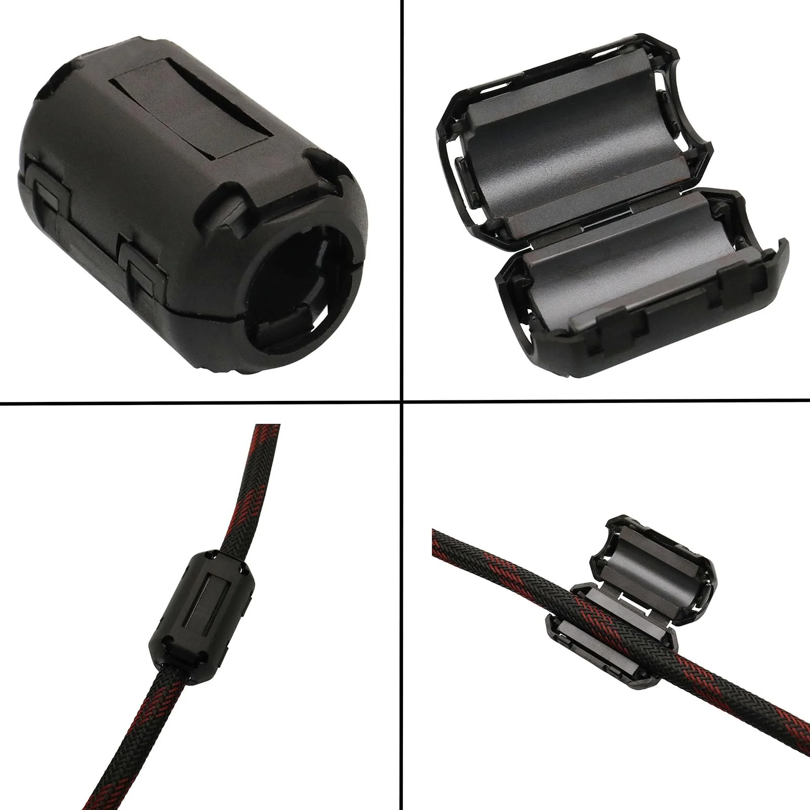 15Pcs 7mm Clip-on Ferrite Ring Core RFI EMI Noise Suppressor Cable Clip for Telephones Tvs Speakers Radio Audio Equipment Noise Suppressor Video Cable Power Cord - Image 5