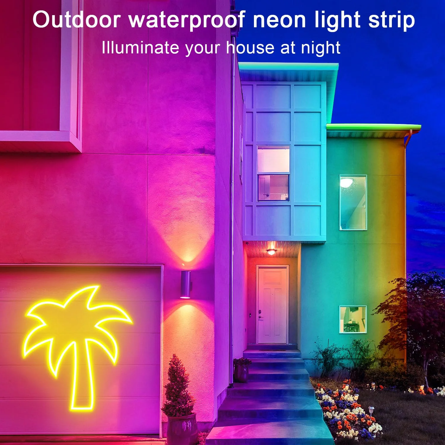 16.4ft 24V RGB LED neon Rope Lights with Remote APP Control IP65 Waterproof Flexible Neon LED Strip Lights LED neon Rope Lights for Bedroom Room Outdoors Decor 16.4FT - Image 5