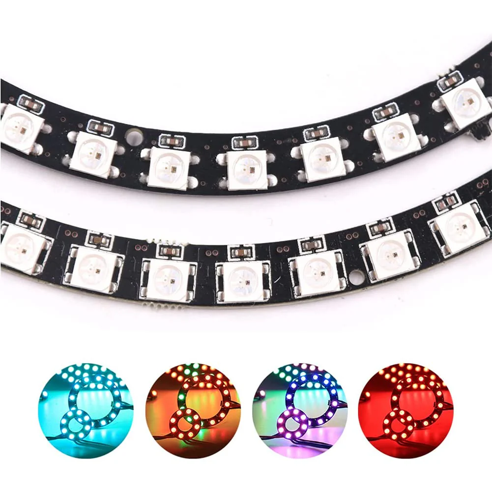 16 Bits WS2812 Addressable LED Ring with SM2.54-3P Connector Wire, 16 X WS2812B 5050 RGB LEDs with Integrated Drivers DC5V for Arduino ESP8266 ESP32 Devkit Nodemcu (Pack of 4pc) - Image 4