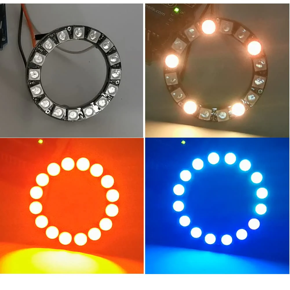 16 Bits WS2812 RGB LED Ring 16 X WS2812B 5050 Full Dream Color Light LED ith Integrated Drivers Individual Addressable for Arduino Raspberry Pi ESP32 (Pack of 2pcs) - Image 2