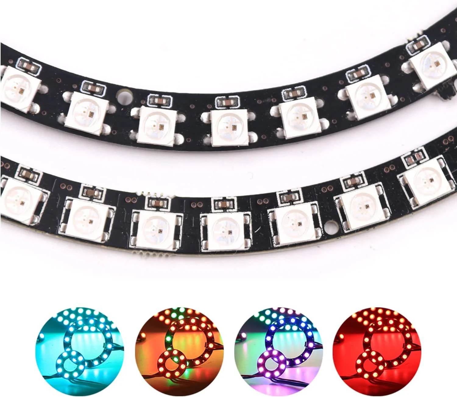 16 Bits WS2812 RGB LED Ring 16 X WS2812B 5050 Full Dream Color Light LED ith Integrated Drivers Individual Addressable for Arduino Raspberry Pi ESP32 (Pack of 2pcs) - Image 4
