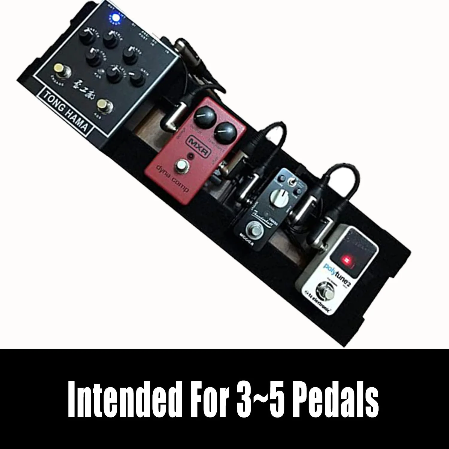 16" Guitar Pedalboard with Tubular Aluminum Frame & Hard-Anodized Finish, Ultra-Sturdy & Scratch-Resistant Portable Board for 3-5 Pedals, Includes Velcro, Power Cables & Zip Ties 16 INCH Black - Image 4