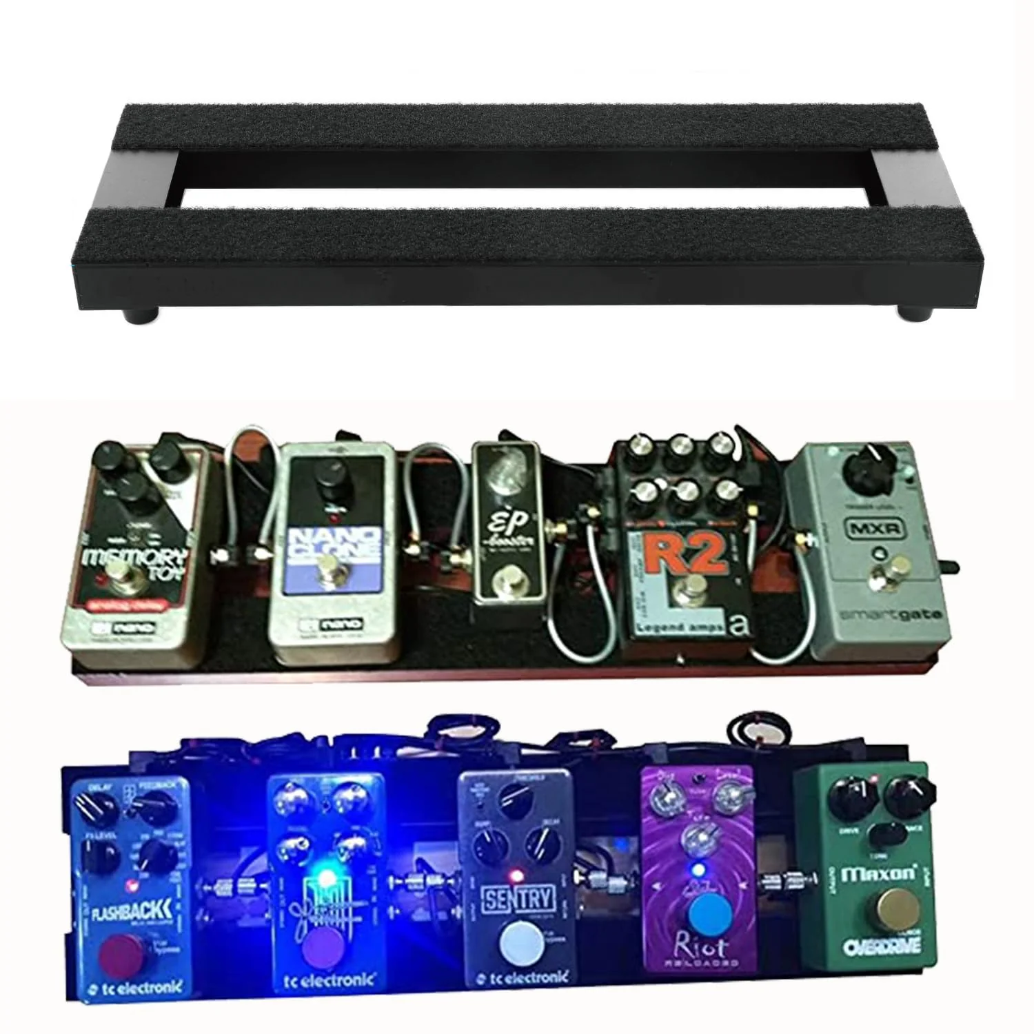 16" Guitar Pedalboard with Tubular Aluminum Frame & Hard-Anodized Finish, Ultra-Sturdy & Scratch-Resistant Portable Board for 3-5 Pedals, Includes Velcro, Power Cables & Zip Ties 16 INCH Black - Image 5
