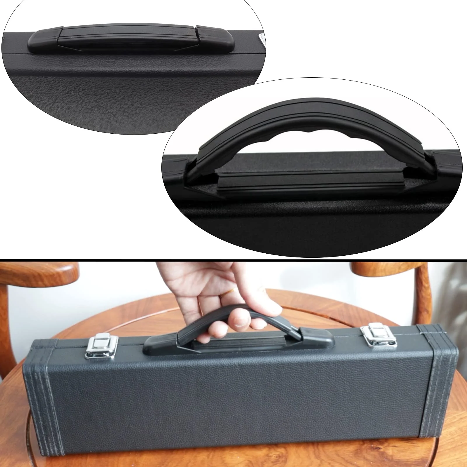 16 Hole Flute Case Cover, Hard Wooden Flute Case, Portable PU Leather Flute Case, Universal 16 Hole Flute Case Cover for Beginners Students, Flute Accessories - Image 6